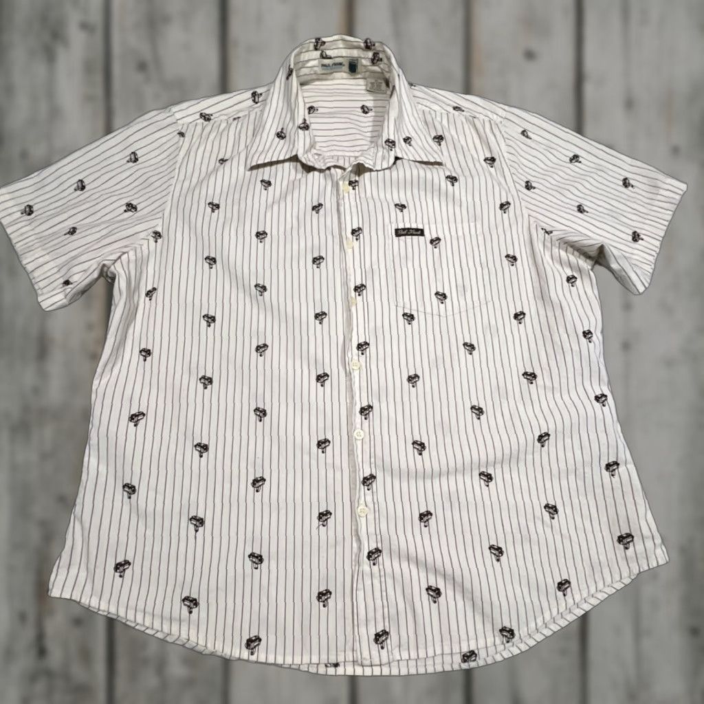 Paul Frank VINTAGE Paul Frank Polo Camp Shirt Men XL Embroidered Movie Cameras Allover Stripes Size US XL / EU 56 / 4 - 1 Thumbnail