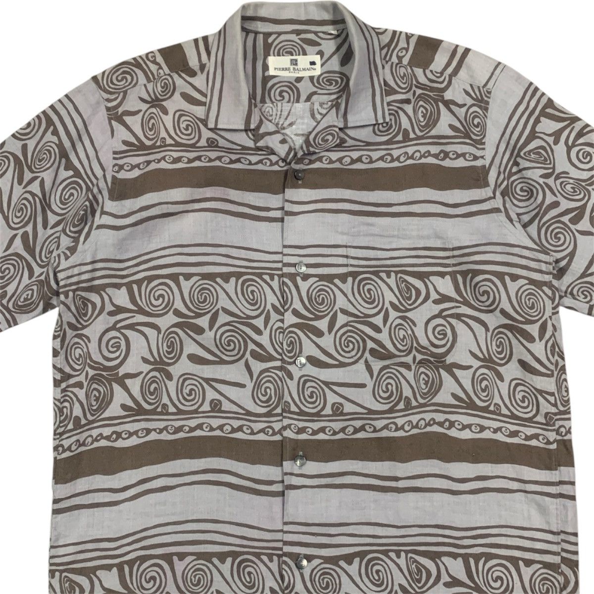 Vtg Pierre Balmain Linen Tropical Resort Shirt