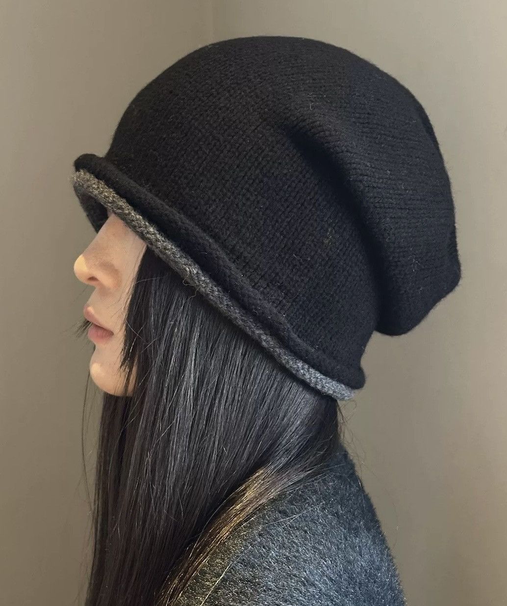 Japanese Brand Retro cleanfit vintage punk wool slouch beanie hat Size ONE SIZE - 2 Thumbnail