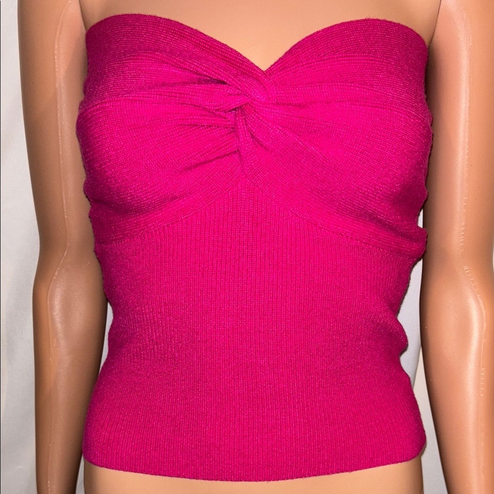 The Unbranded Brand Pink Strapless Knit Top - Size Large Size L / US 10 / IT 46 - 1 Thumbnail