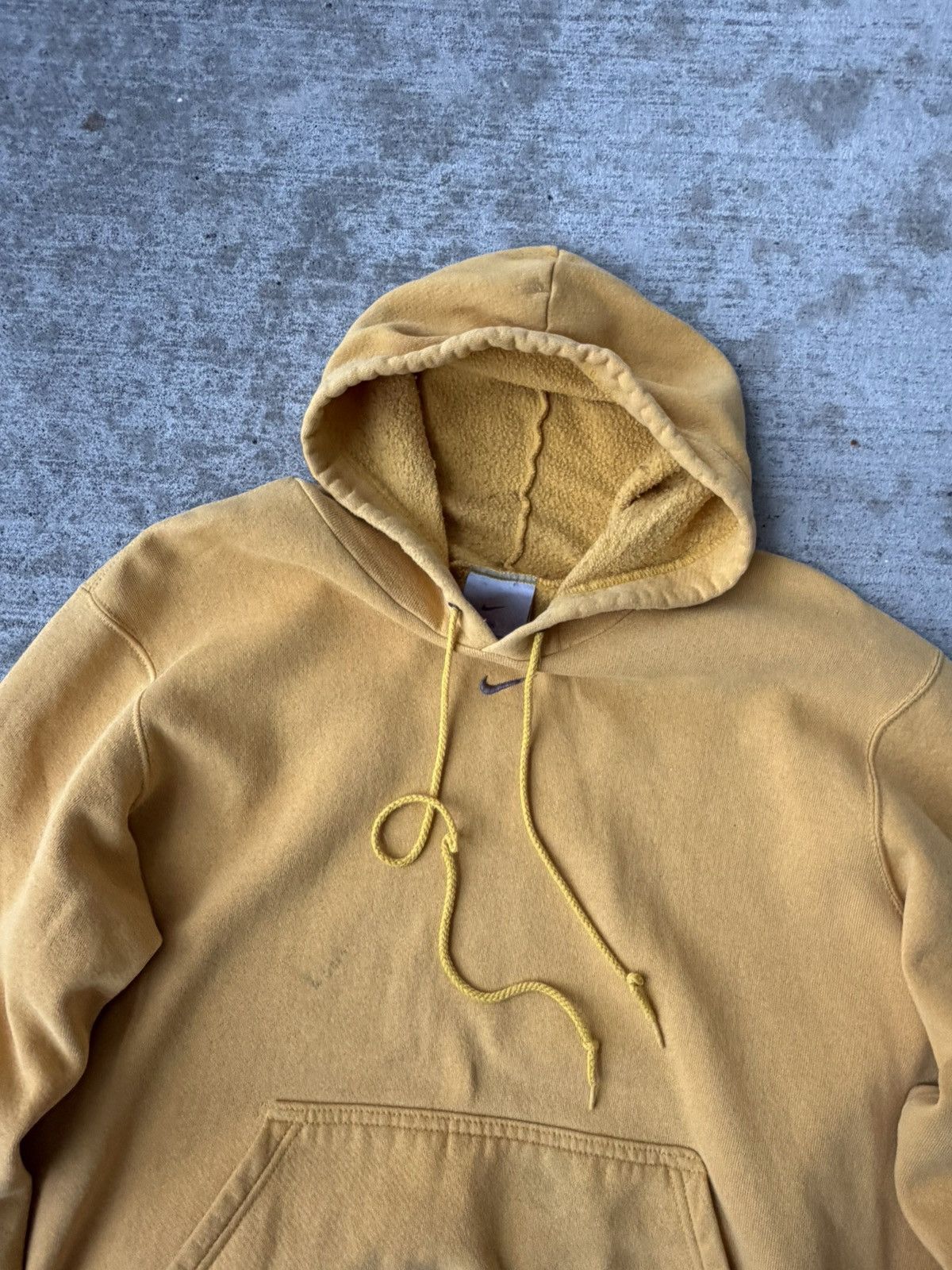 Nike Y2K Nike Center Swoosh Yellow Hoodie Size US M / EU 48-50 / 2 - 5 Thumbnail