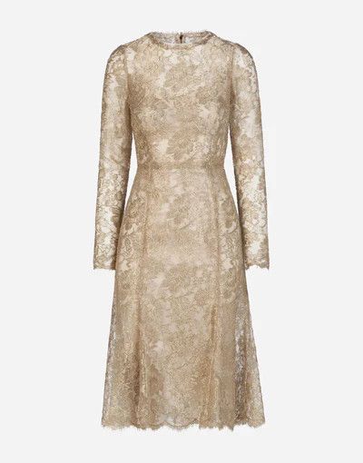 Dolce & Gabbana o1y0825 Midi Dress in Gold Size XS / US 0-2 / IT 36-38 - 1 Thumbnail