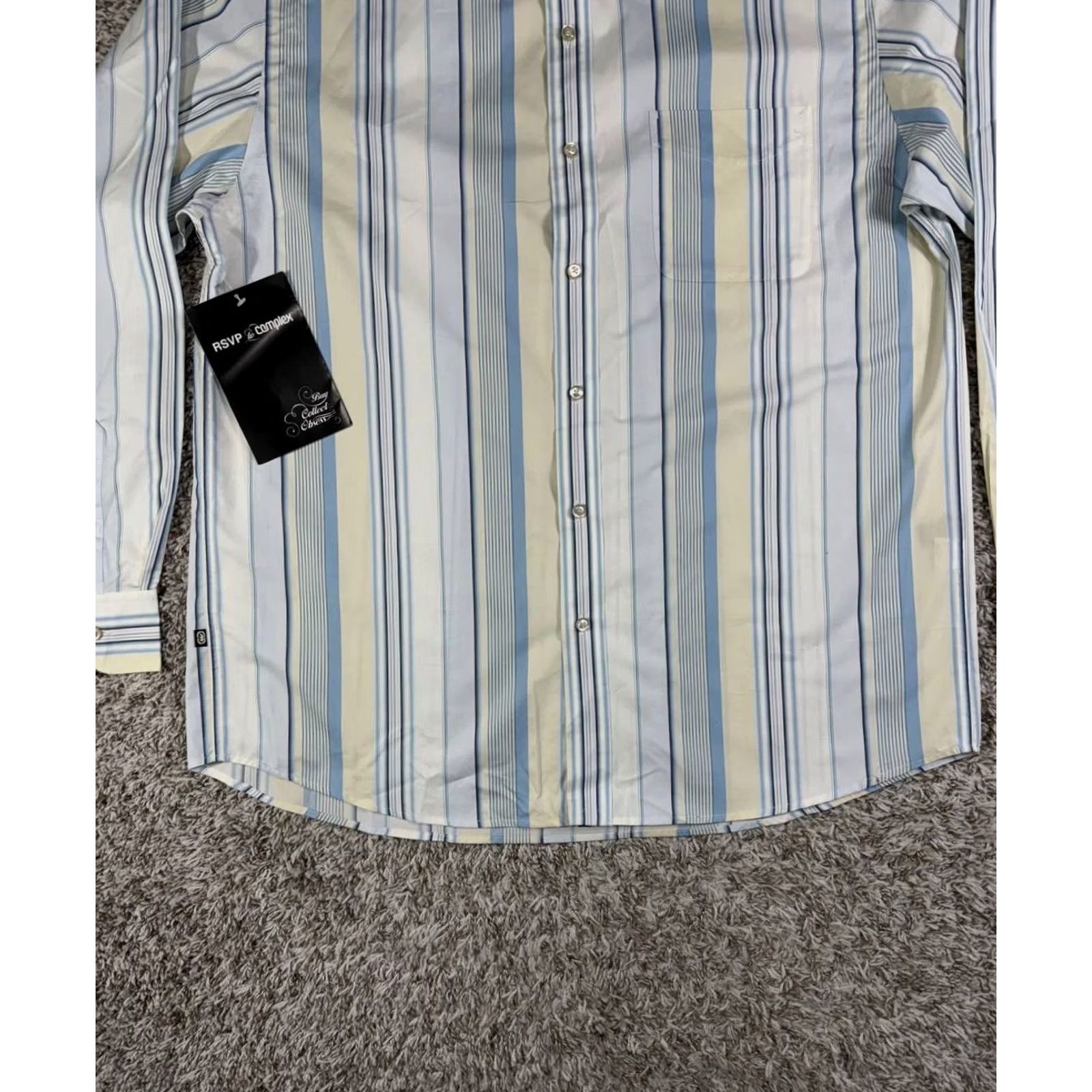 Ecko Unltd. VINTAGE Ecko Unltd Striped Button-Up Shirt XXL White Cotton Woven Long Sleeve Hip Hop Skate Men Regular Button-Up Men Size US XXL / EU 58 / 5 - 3 Thumbnail
