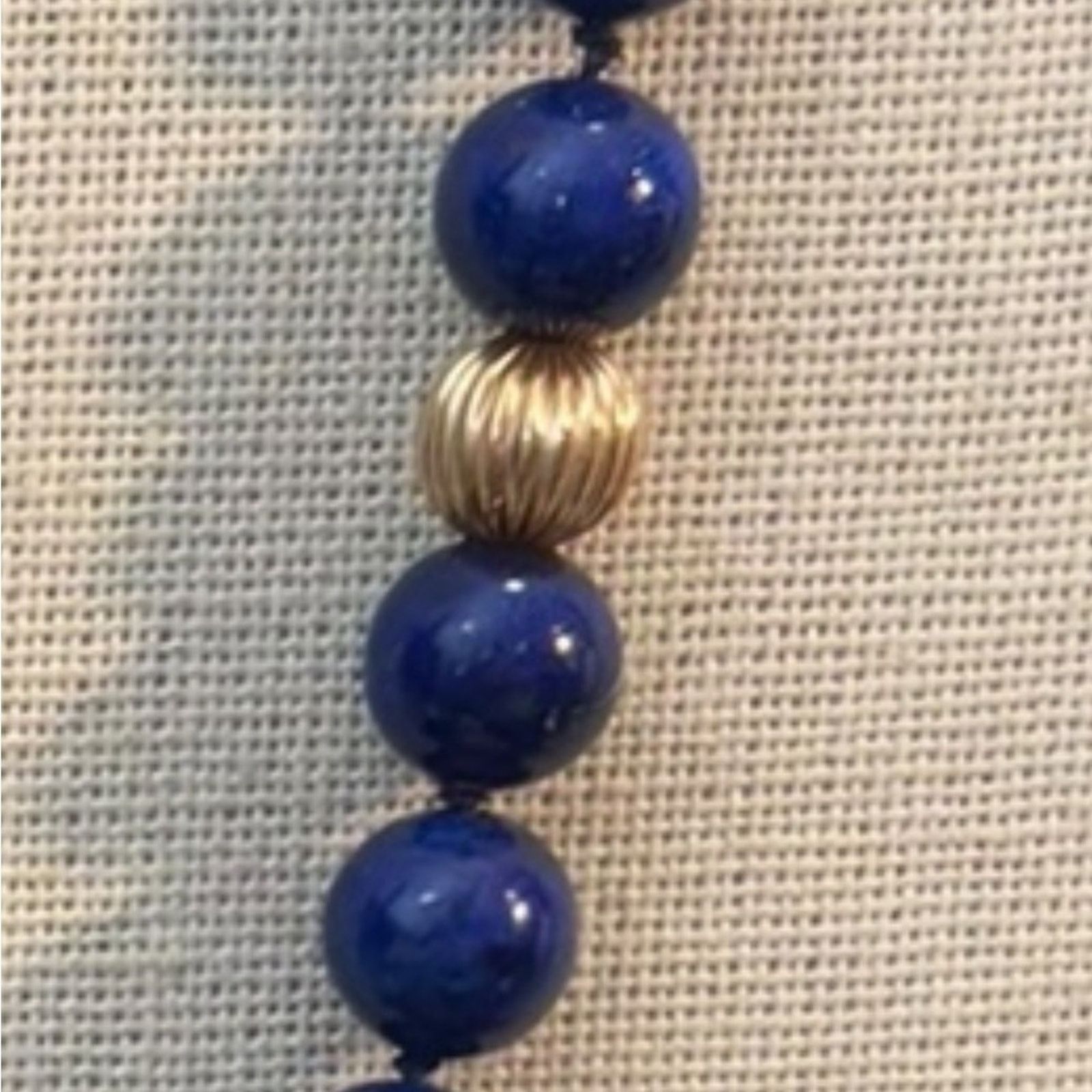 Other Lapis Lazuli Bead Necklace 32” | 14K Gold Spacers & Clasp Size ONE SIZE - 7 Thumbnail