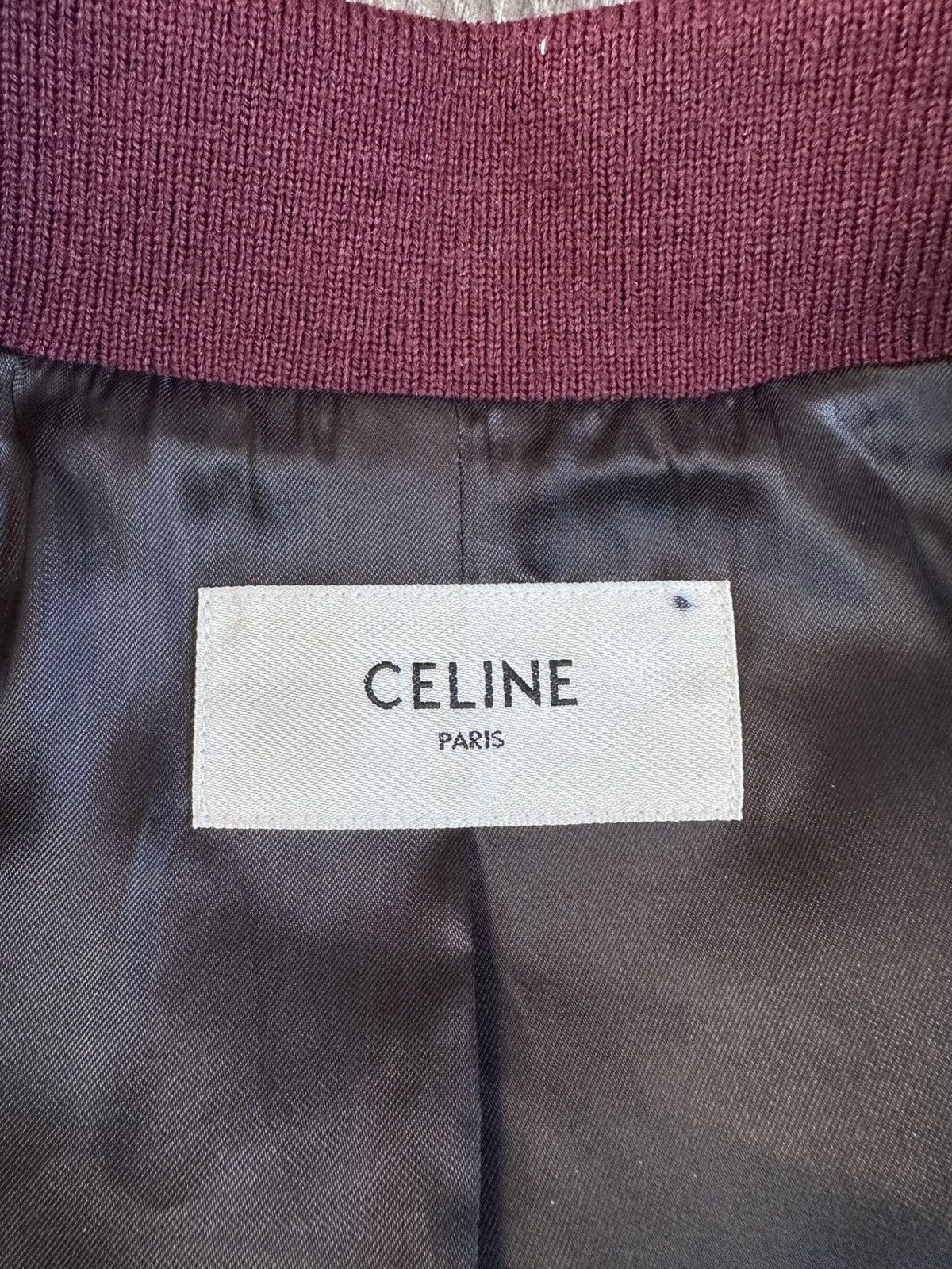 Celine celine c logo wool and leather classic teddy varsity jacket Size US M / EU 48-50 / 2 - 6 Thumbnail