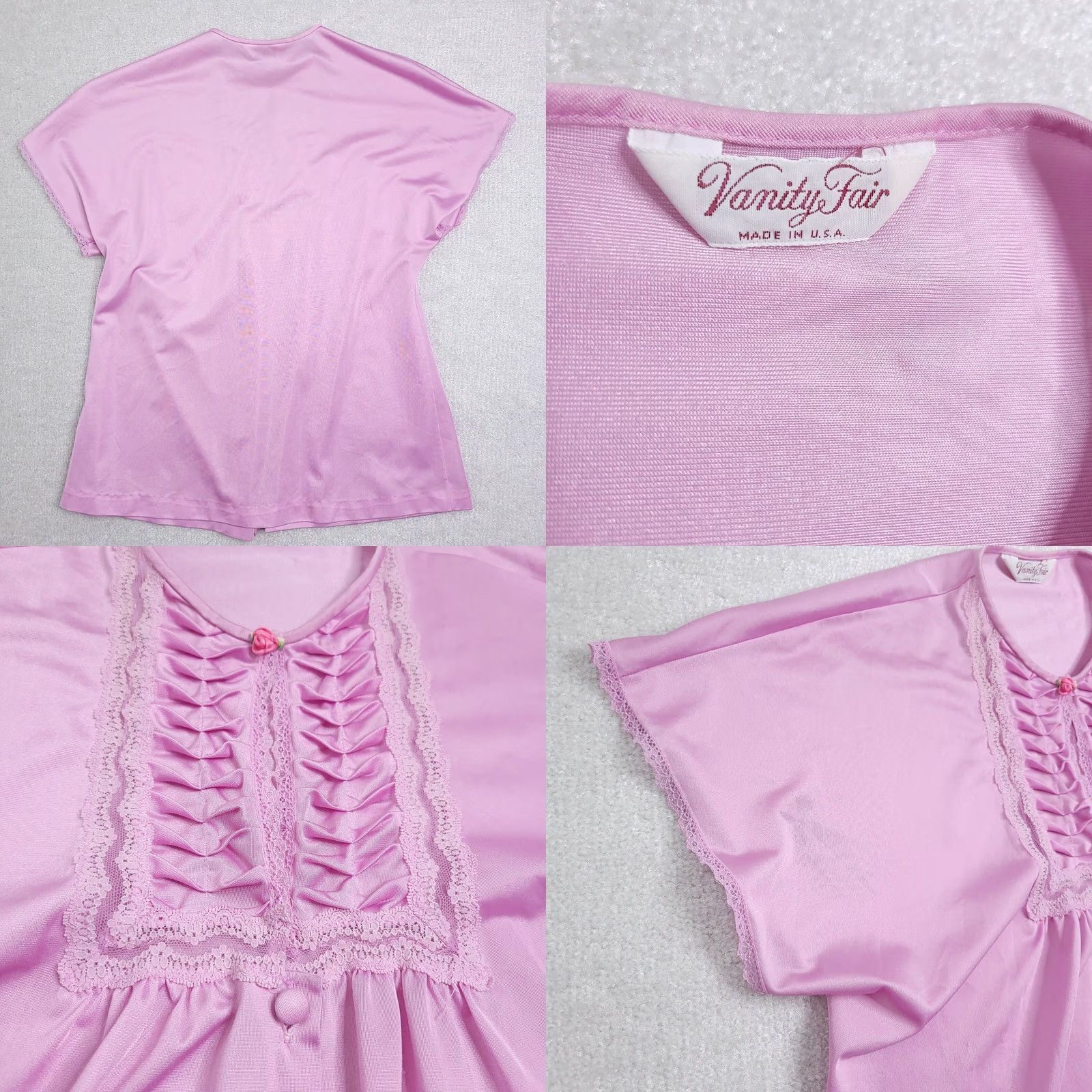 Vintage VINTAGE Vanity Fair Night Top Women’s Medium Pink Nylon USA Made PJ PHOTOS Shirt Womens Medium Pink Nylon USA Made Night Top Size M / US 6-8 / IT 42-44 - 8 Thumbnail