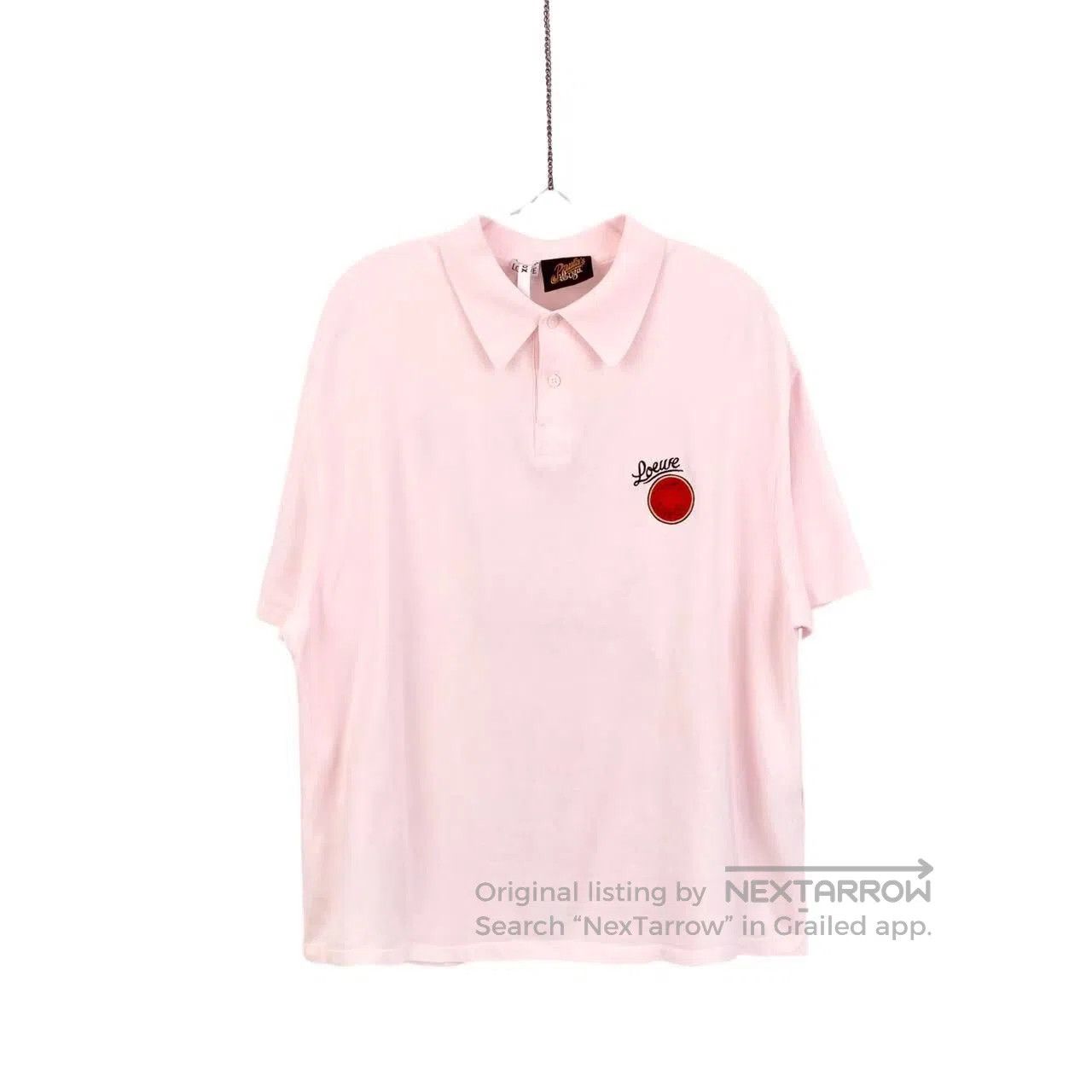 Loewe Loewe Watermelon letter embroidery logo pink polo shirt sh Size L / US 10 / IT 46 - 1 Thumbnail