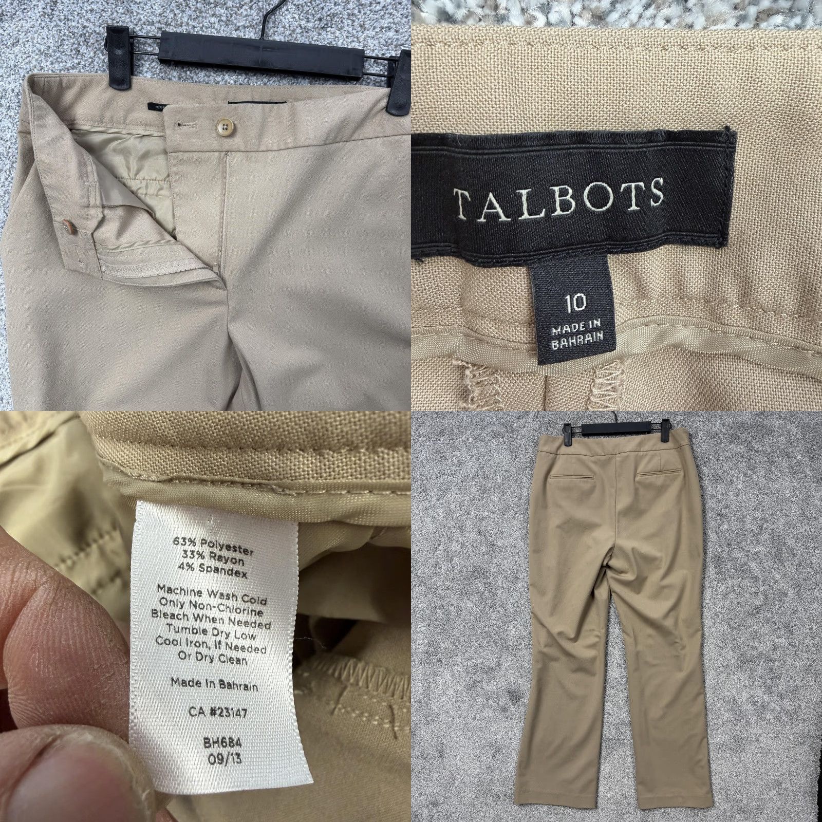 Talbots Talbots Dress Pants Womens 10 Khaki Beige Straight Leg Stretch Office Workwear Size 32" / US 10 / IT 46 - 8 Thumbnail