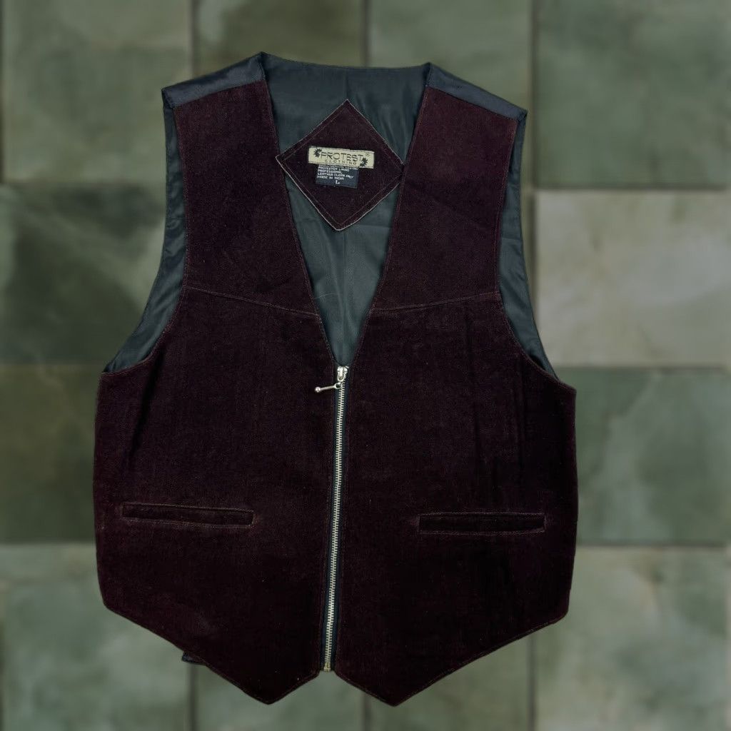 Vintage VINTAGE Protest Leather Vest Womens Large Brown Classic Hipster 90s Size L / US 10 / IT 46 - 1 Thumbnail
