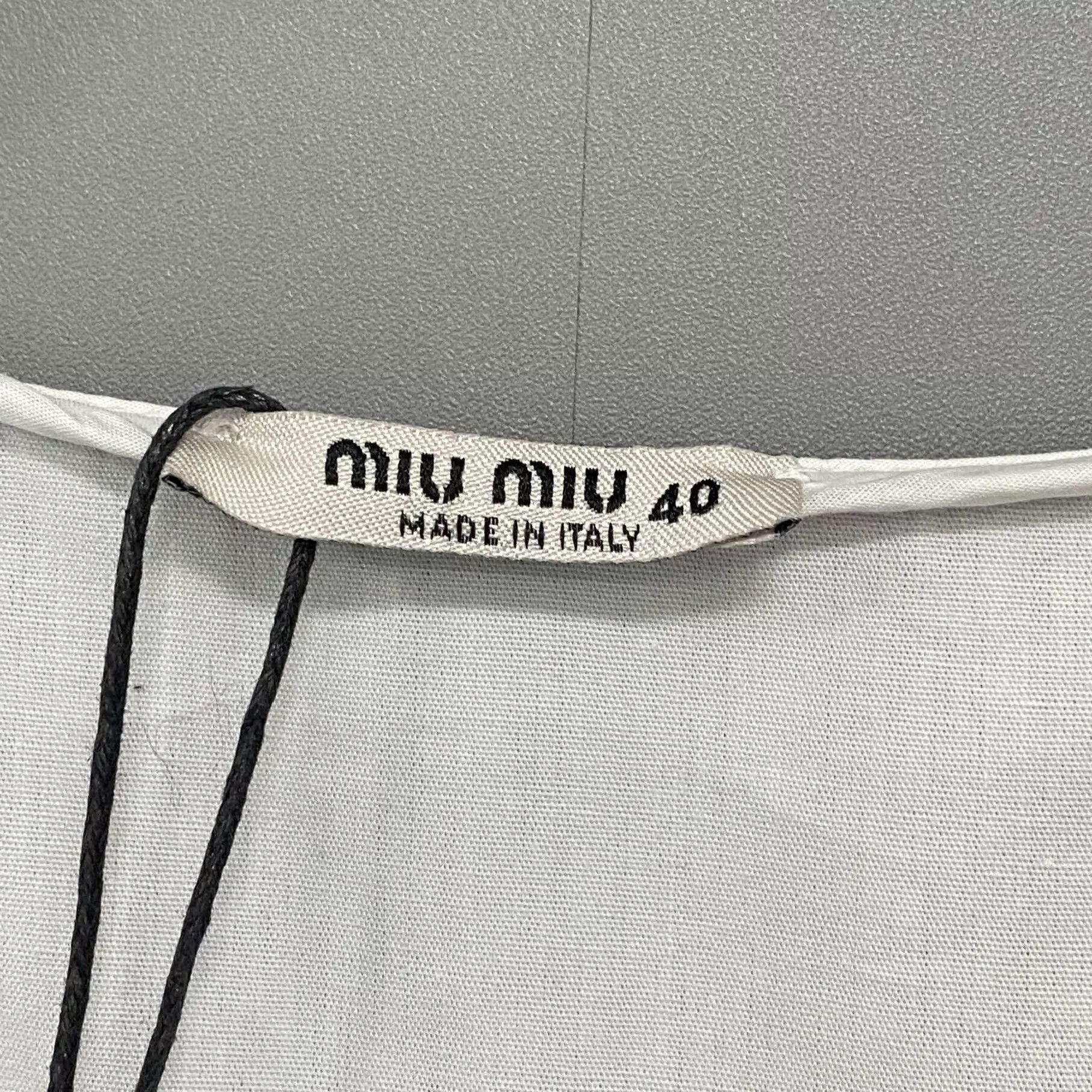Miu Miu MIU MIU Navy Collar Embroidered Logo Dress 40 Size S / US 4 / IT 40 - 5 Thumbnail