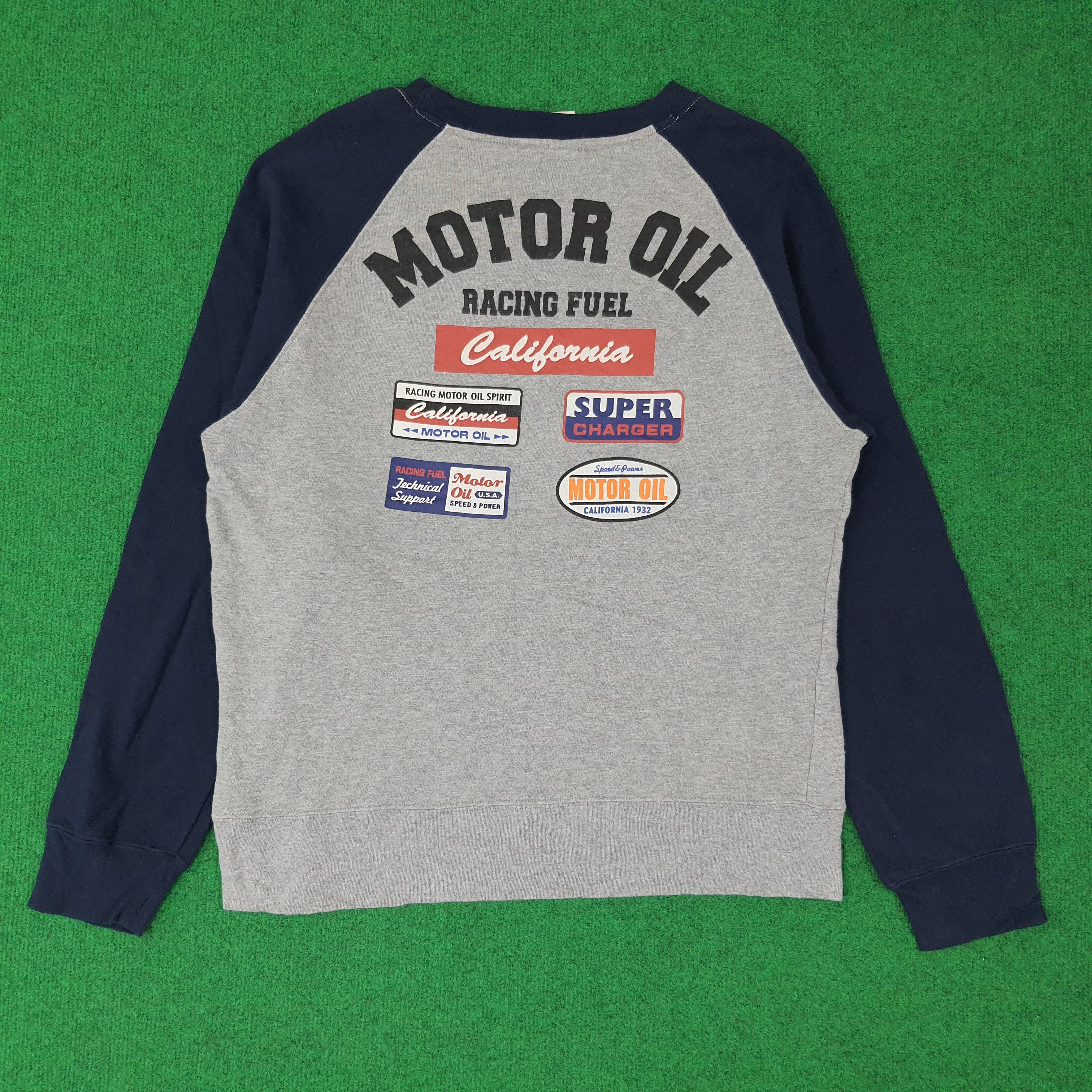 Vintage Vintage Lubricant 76 Motor Oil Raglan Sweatshirt C261N5 Size US M / EU 48-50 / 2 - 1 Thumbnail