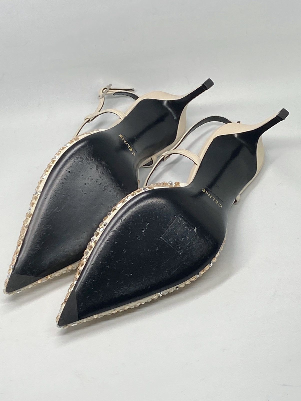 Celine Celine Kitten Suede Strap Embellished Pumps size 39 Size US 9 / IT 39 - 14 Thumbnail