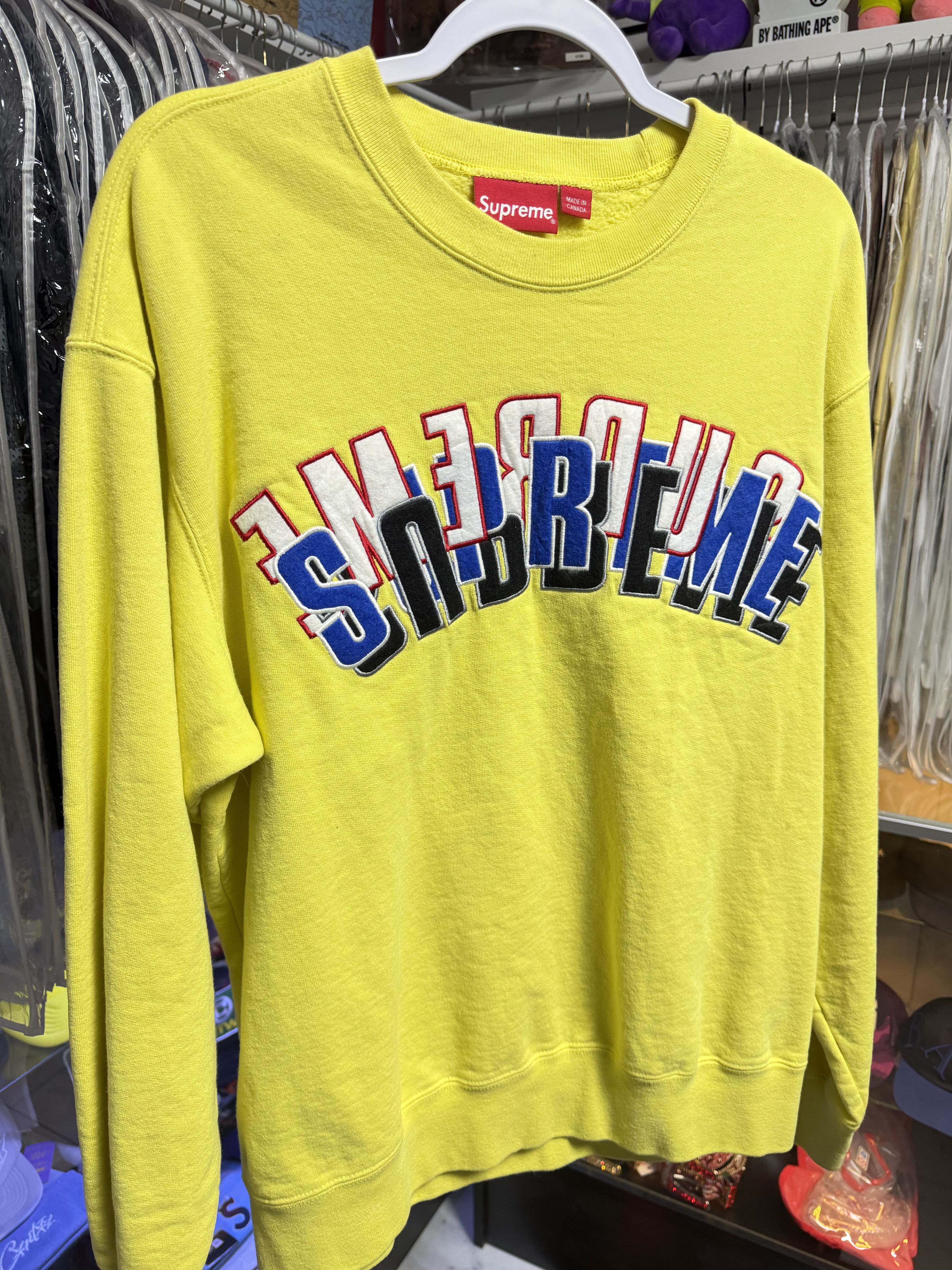Supreme Supreme Mutli Arc Logo Crew Yellow Size Medium Gently Worn Size US M / EU 48-50 / 2 - 1 Thumbnail