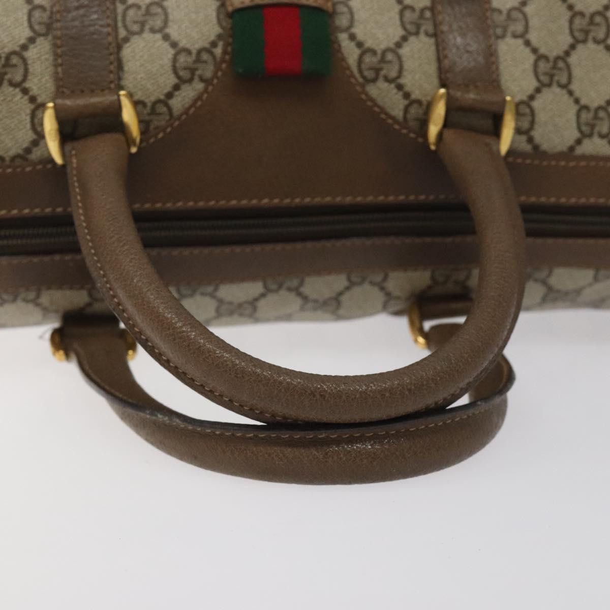 Gucci GUCCI GG Supreme Web Sherry Line Hand Bag Pvc Leather Beige Size ONE SIZE - 7 Thumbnail