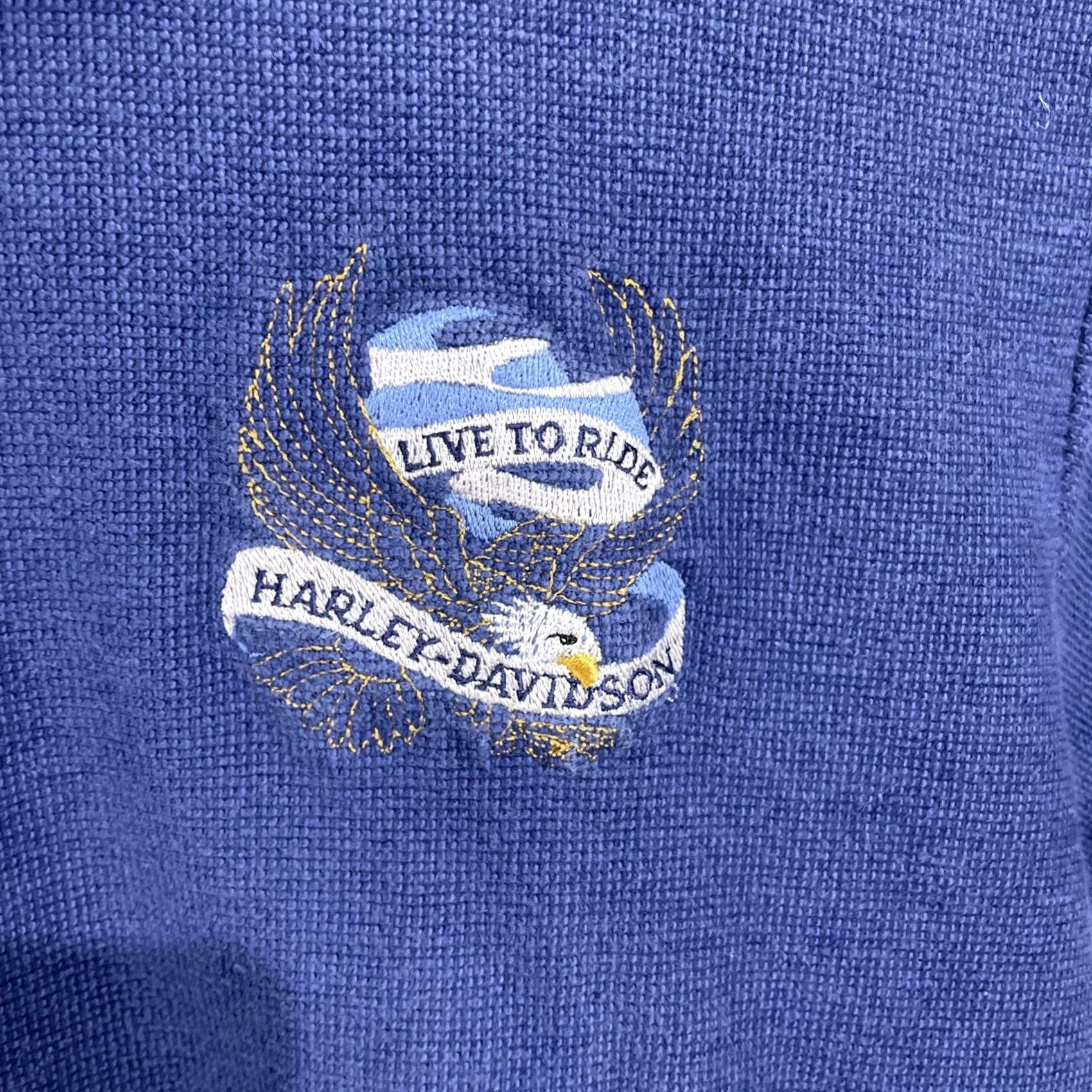 Harley Davidson VINTAGE Harley Davidson Polo Shirt Blue Men's Medium Live to Ride 90s Logo Embroidered USA Polo Shirt Size US M / EU 48-50 / 2 - 7 Thumbnail