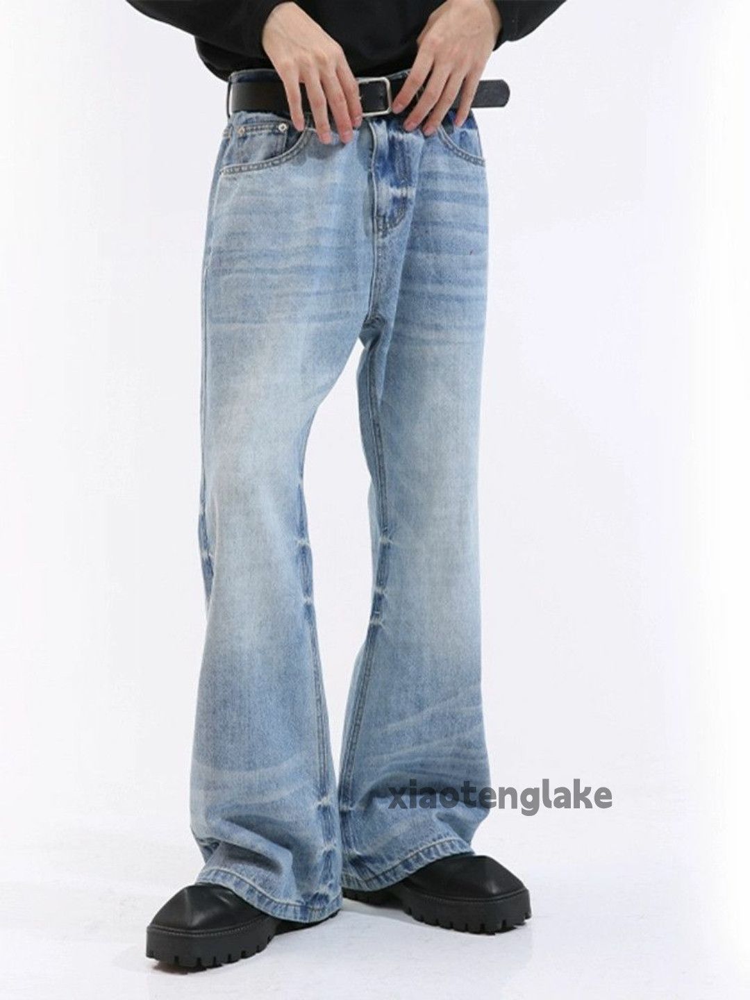 Jean × Vintage washed faded yuppie bootcut flared loose baggy jeans Size US 30 / EU 46 - 2 Thumbnail
