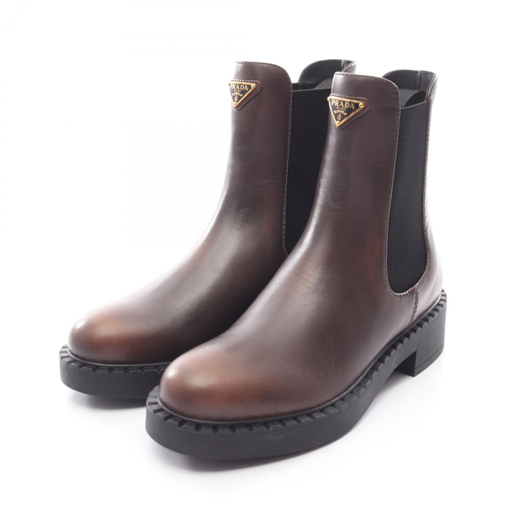 Prada Prada Prada Leather Chelsea Boots Leather Shoes DUTY FREE for USA Size ONE SIZE - 1 Thumbnail