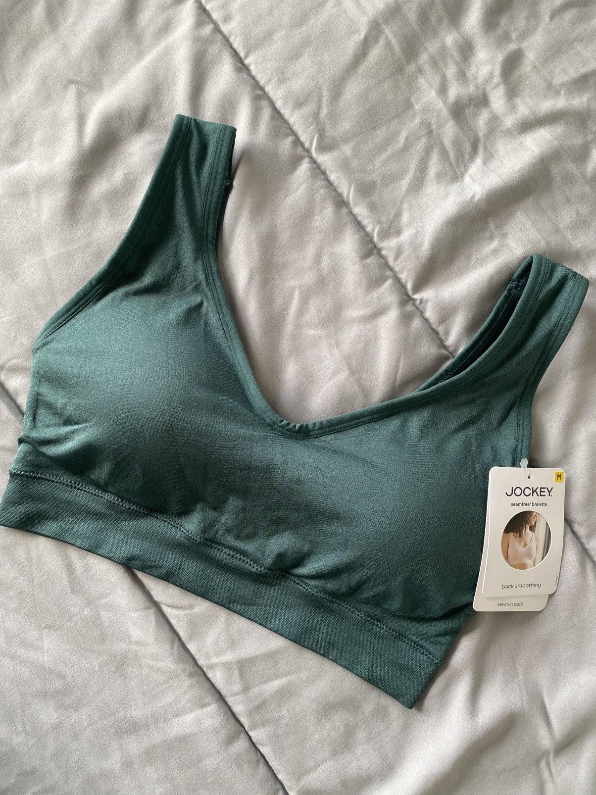 Jockey Jockey Womens Medium Microfiber Stretch Pull Bralette NWT Size ONE SIZE - 4 Thumbnail