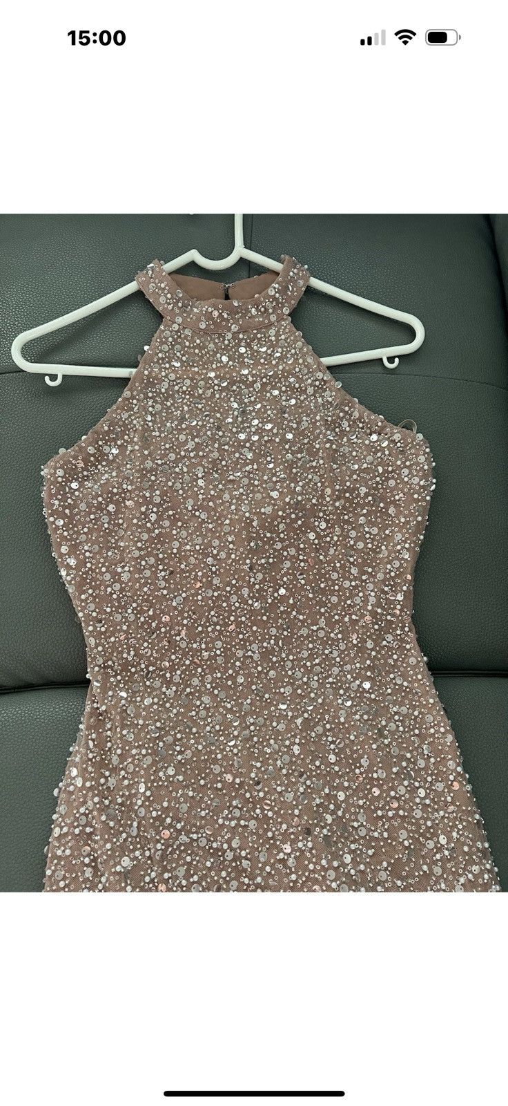 Bcbgmaxazria BCBGMAXAZRIA Jules Beaded Semi-Sheer Halter Gown Size XS / US 0-2 / IT 36-38 - 15 Thumbnail