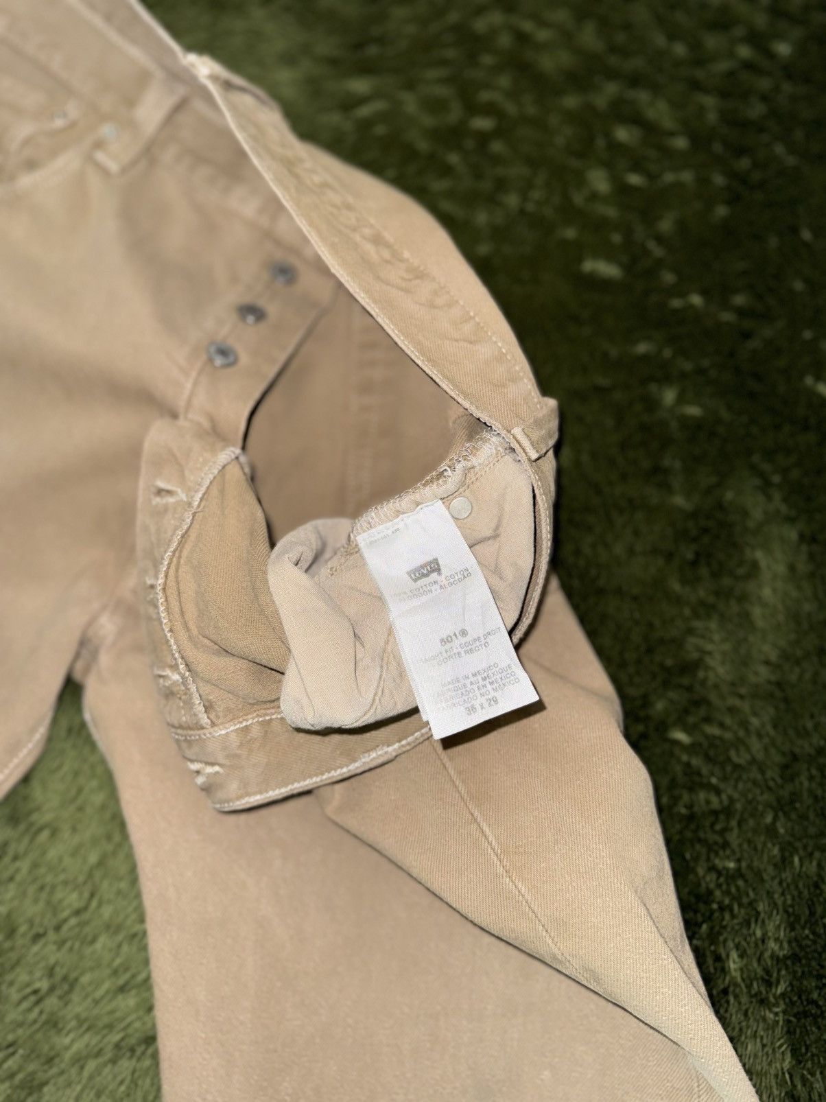 Levi's [W36/L29] Levi’s 501 USA Vintage Washed Denim Pants Beige Size US 36 / EU 52 - 4 Thumbnail