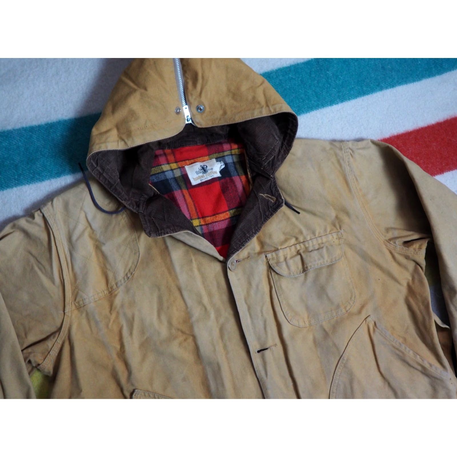 Vintage VTG 60s Black Sheep Tan Canvas Plaid L Field Jacket Outdoor Coat Mens Beige Canvas L Size US L / EU 52-54 / 3 - 4 Thumbnail