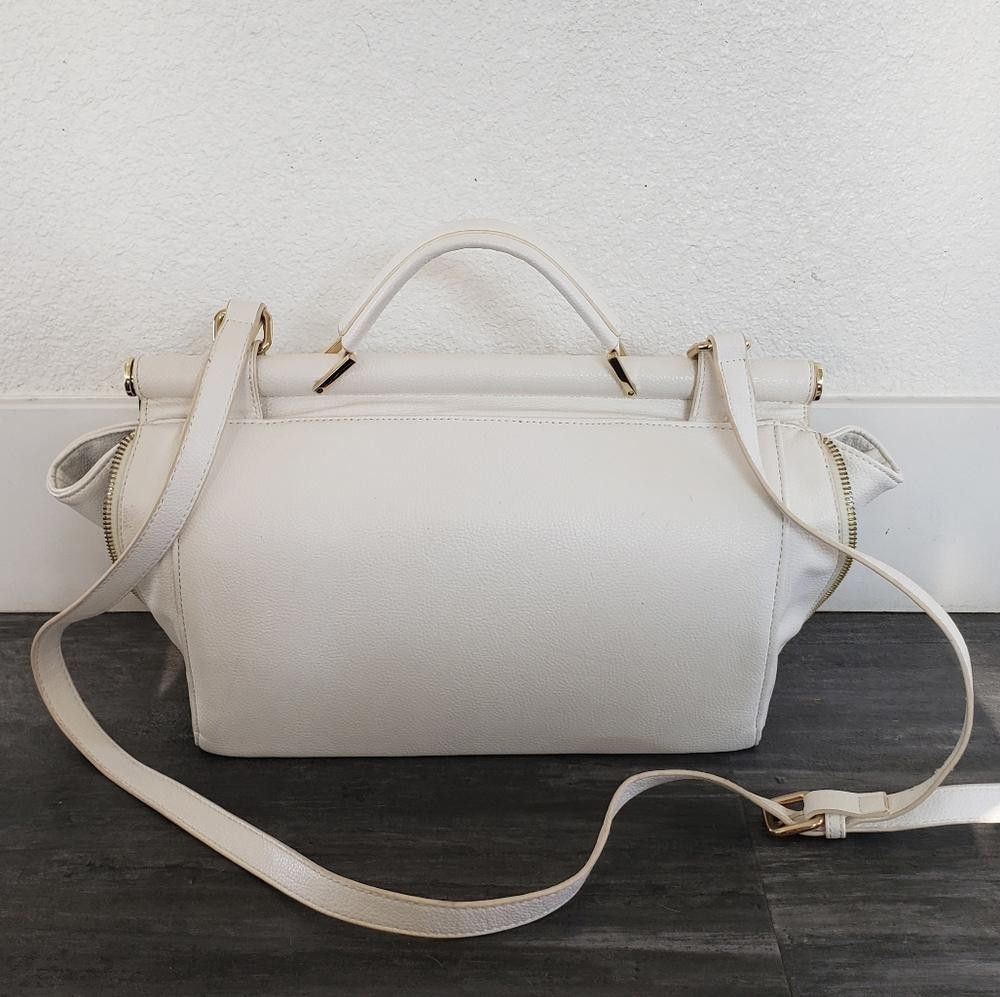 Forever 21 White Gold F21 Classic Satchel Bag Size ONE SIZE - 3 Thumbnail