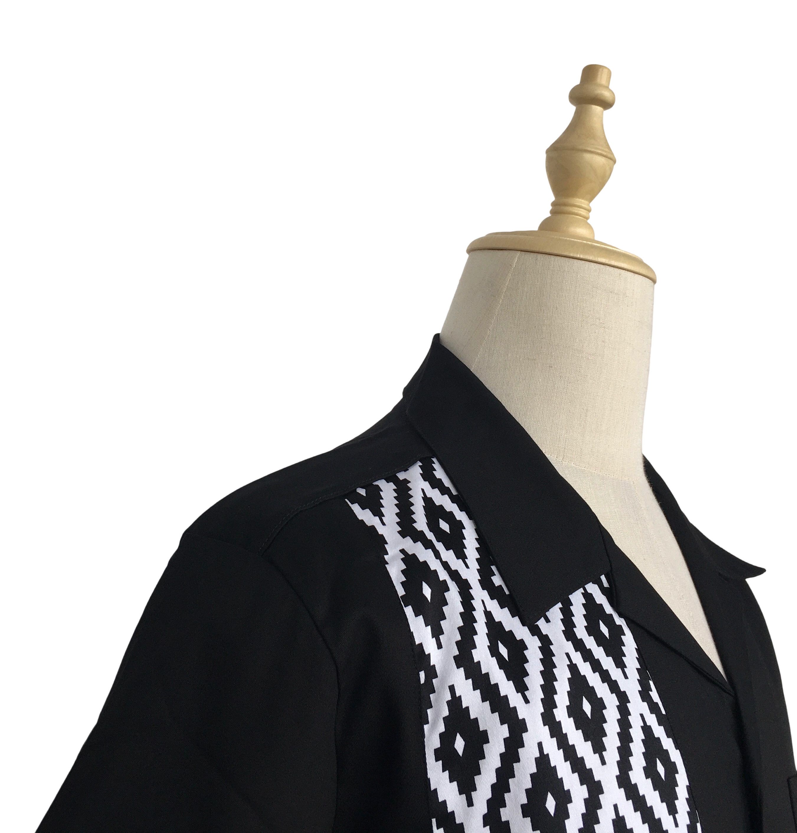 Other Black Bowling Shirts Diamond Pattern Vintage Style Size US XL / EU 56 / 4 - 7 Thumbnail
