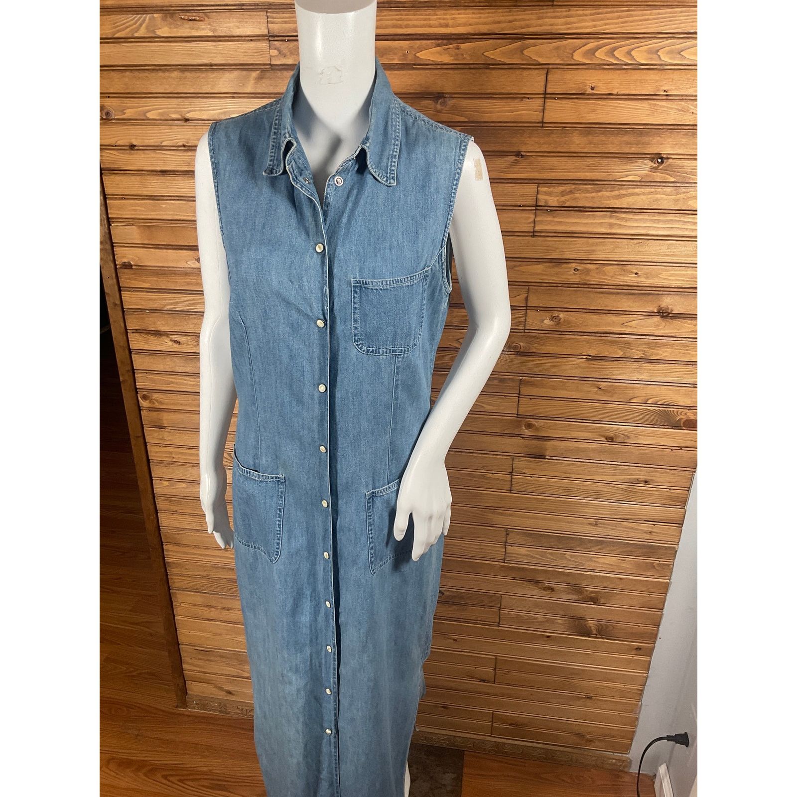 Other Limited Jeans Light Denim Pearl Snap Dress Medium Vintage Size M / US 6-8 / IT 42-44 - 7 Thumbnail