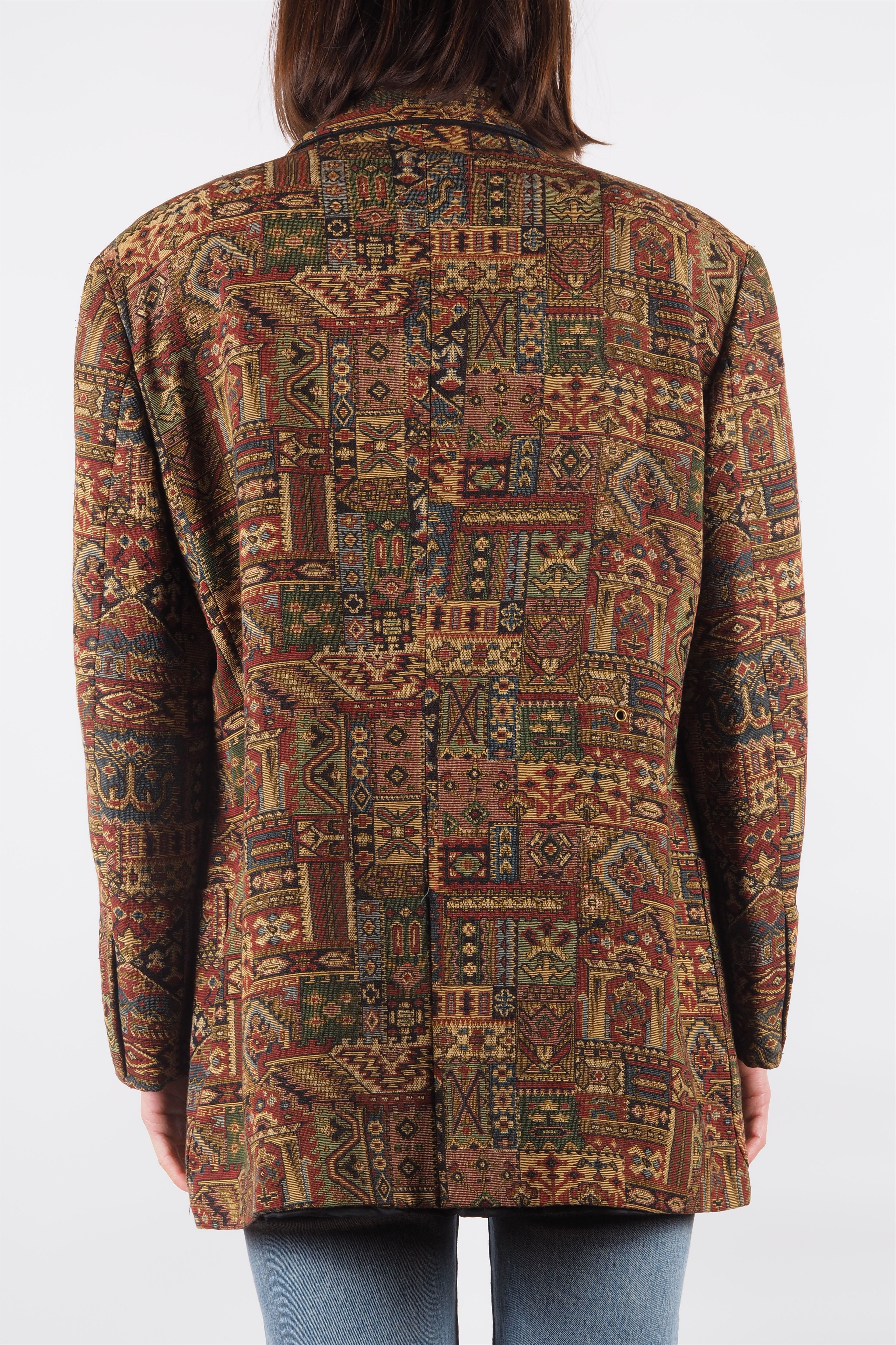 Moschino × Vintage Moschino Cheap Chic Vintage Tribal Textured Blazer Jacket Size XL / US 12-14 / IT 48-50 - 3 Thumbnail