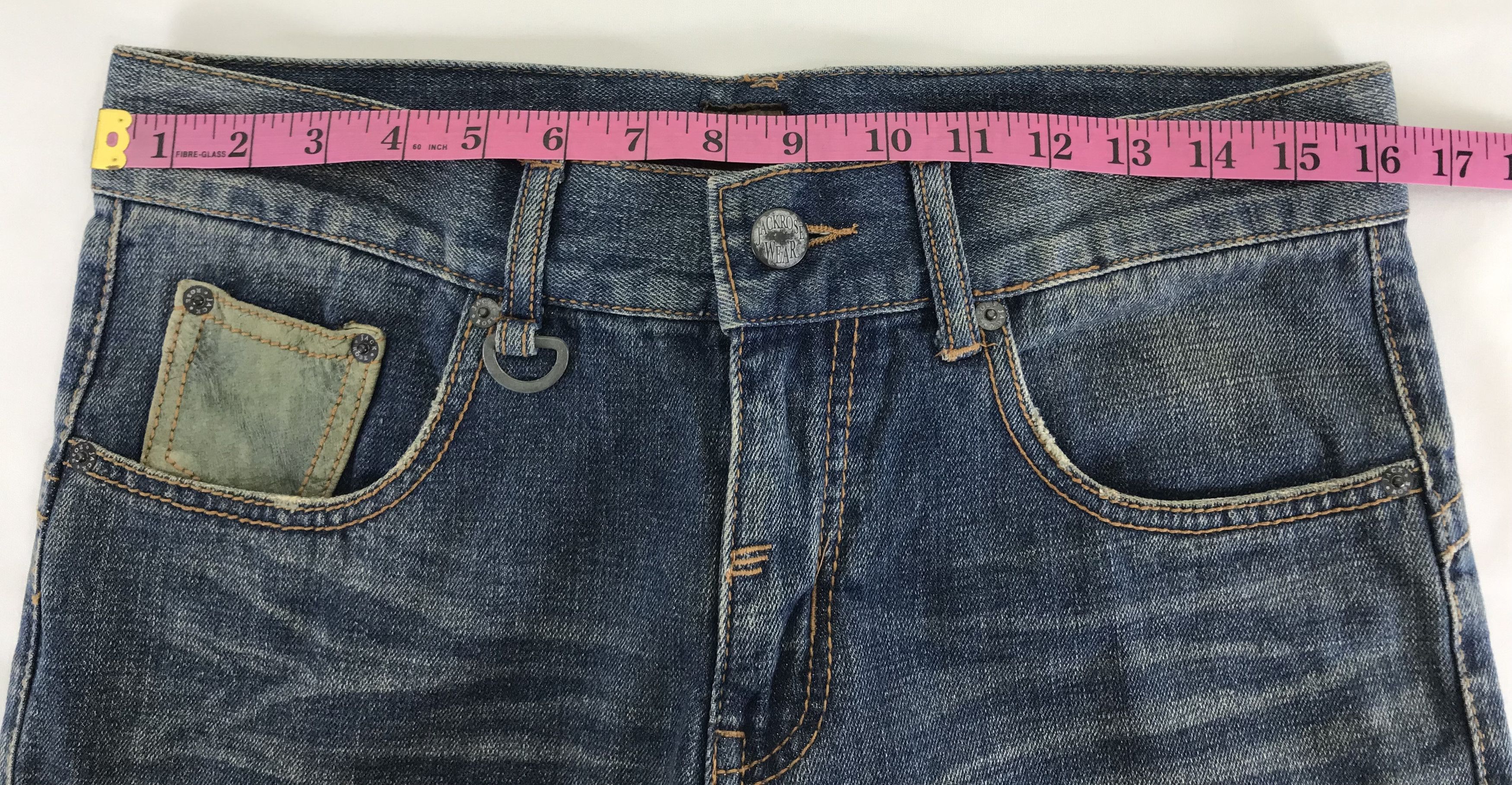 JACKROSE Vintage Jack Rose Leather Buckle Back Flare Jeans Size US 31 - 15 Thumbnail