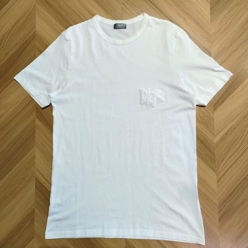 Dior Dior Fleece logo round neck white short sleeves Size US L / EU 52-54 / 3 - 1 Thumbnail