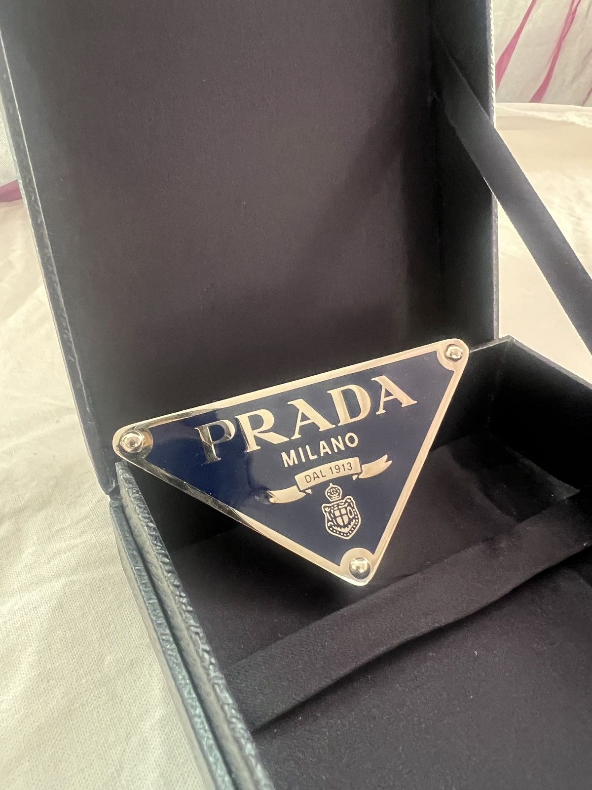 Prada 🔺Prada triangle logo metal belt buckle Size ONE SIZE - 2 Thumbnail