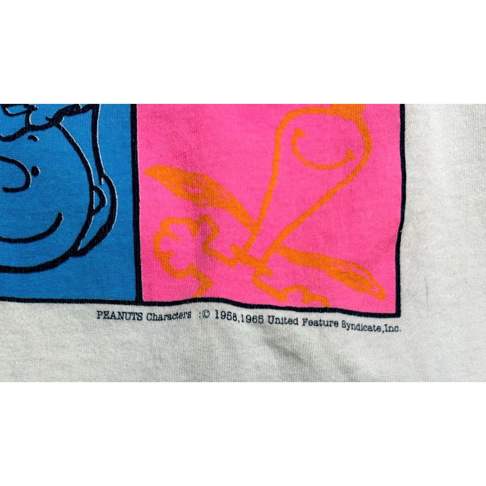 Jerzees JERZEES T-Shirt Men XL Peanuts Charlie Brown Snoopy Vintage 80s Pop Art White Cotton Blend Crew Neck Short Sleeve Graphic Print Size US XL / EU 56 / 4 - 7 Thumbnail