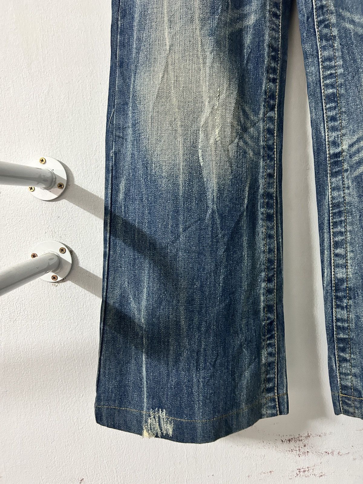 If Six Was Nine × Japanese Brand × Le Grande Bleu (L.G.B.) Flare Jeans Satisfaction Sick Design Vintage Denim Style Size 28" / US 6 / IT 42 - 3 Thumbnail