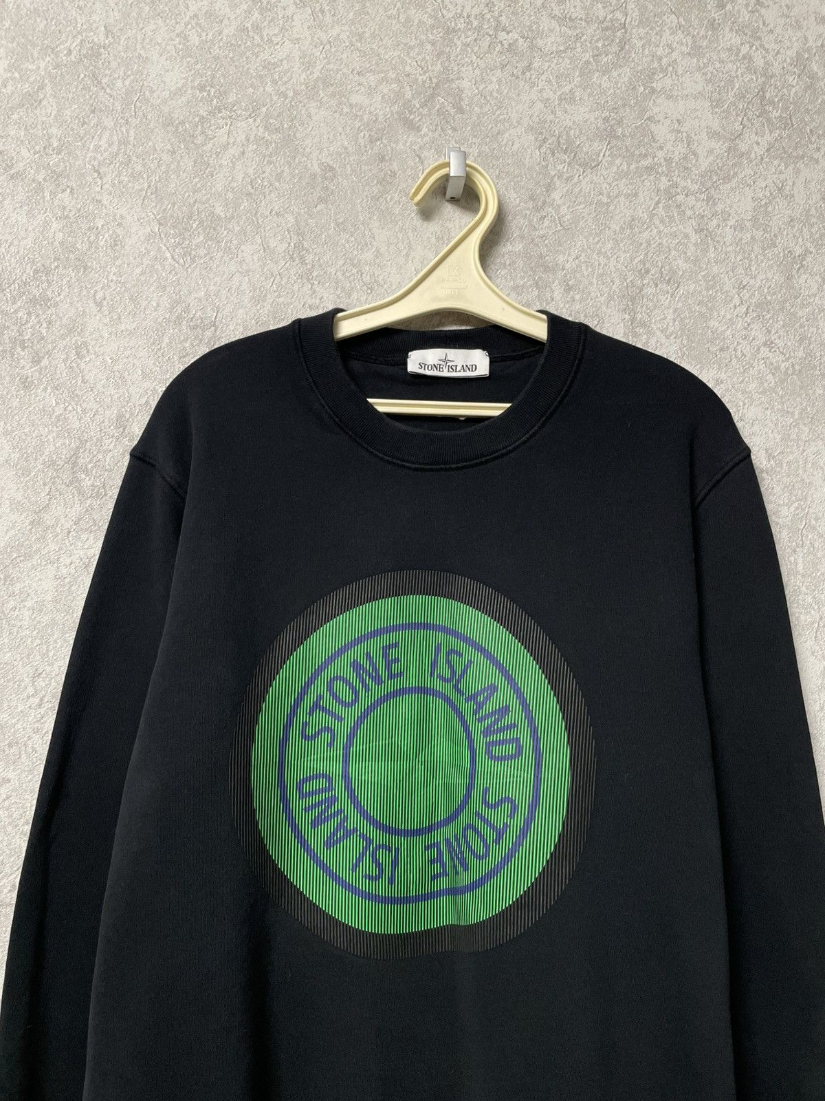 Stone Island Stone Island Big Logo Print Black Sweatshirt Crewneck Size US XL / EU 56 / 4 - 2 Thumbnail
