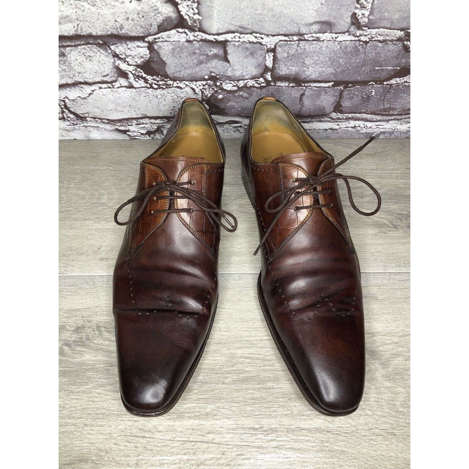 Magnanni Magnanni Neiman Marcus Burnished Brown Leather Wingtip Dress Size US 10 / EU 43 - 2 Thumbnail