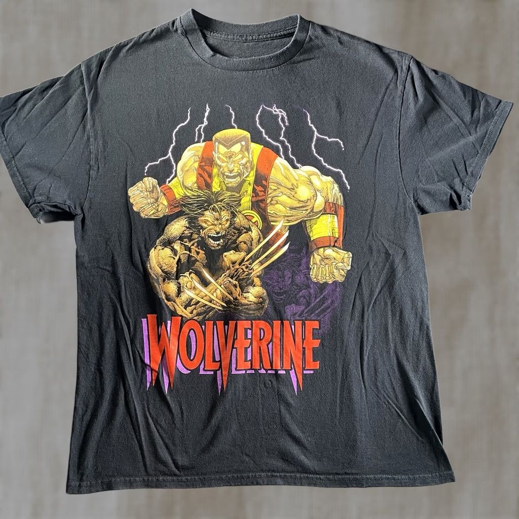 Vintage Wolverine Shirt Men M X-Men Marvel Comics Colossus CVLA Tee Superhero Black Size US M / EU 48-50 / 2 - 1 Thumbnail