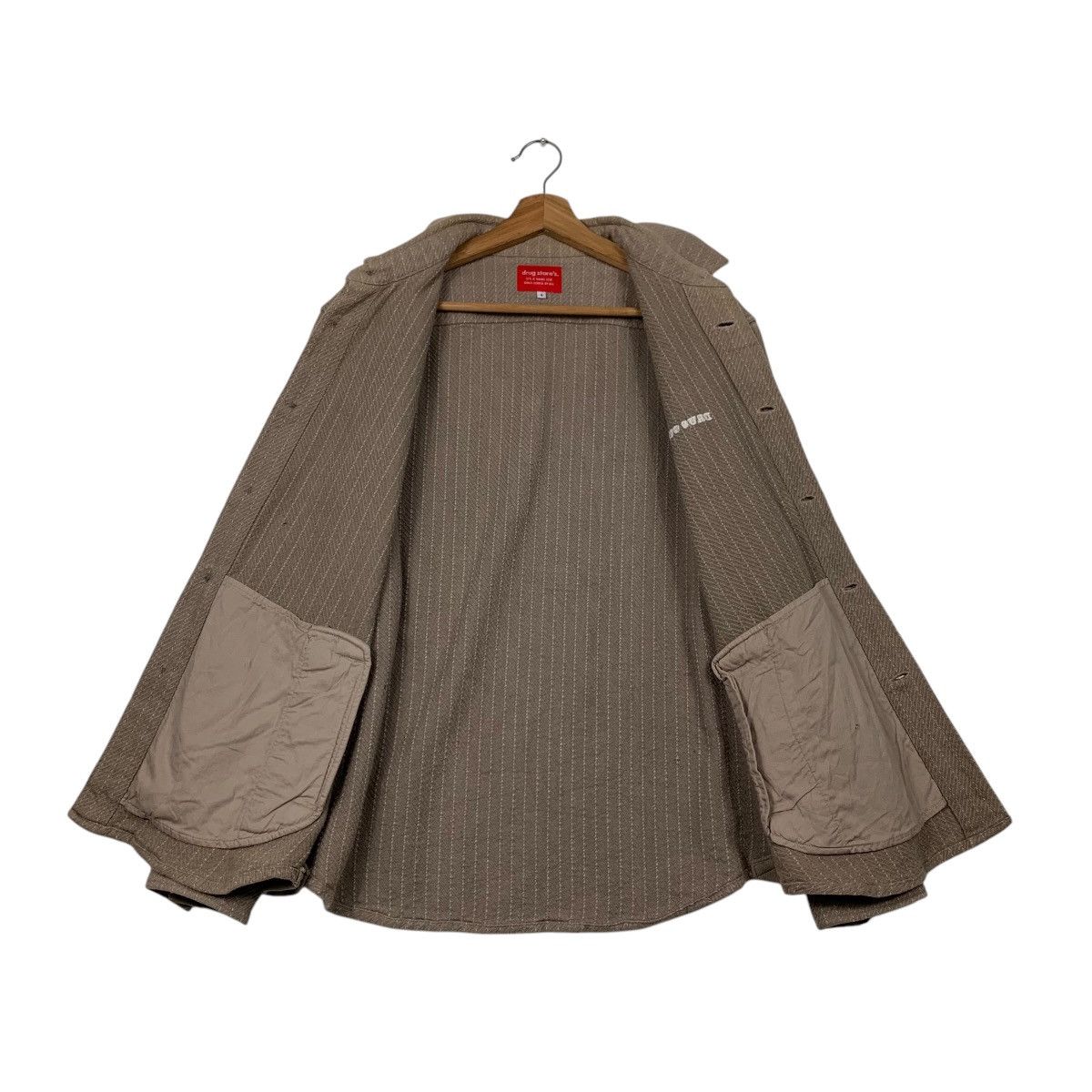 Japanese Brand DRUG STORE’S Striped Shirt Jacket #2288-C101 Size US L / EU 52-54 / 3 - 11 Thumbnail