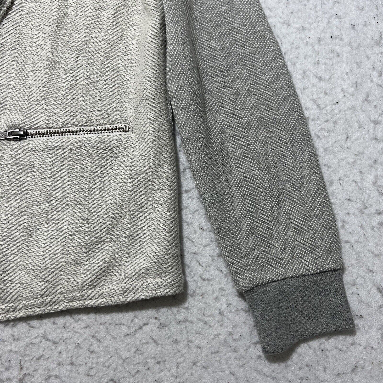 Other Caslon Small Open Front Cardigan Gray Herringbone Zip Size S / US 4 / IT 40 - 4 Thumbnail