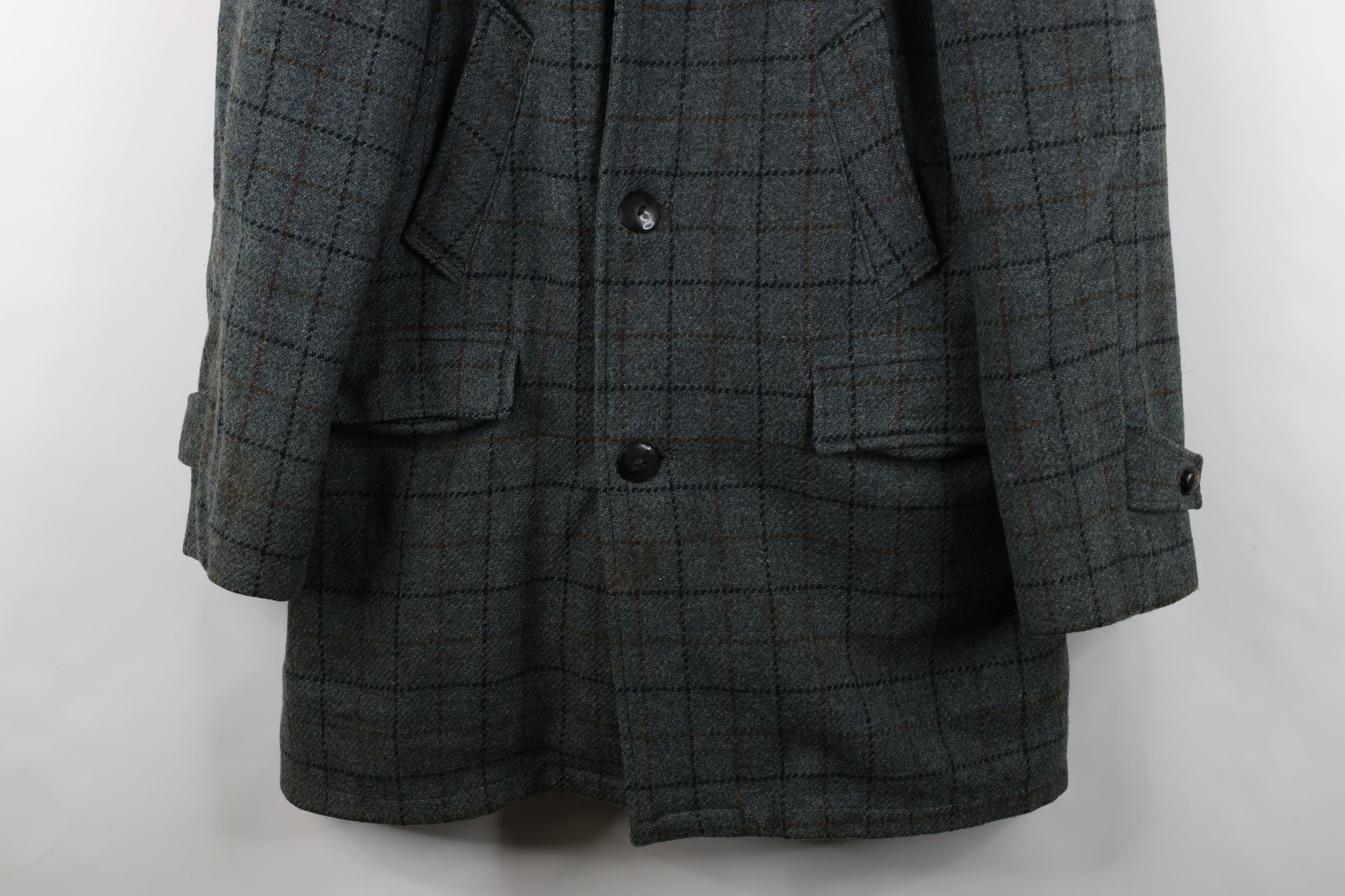 Vintage Vintage 70s Streetwear Lined Wool Tweed Overcoat Jacket Size US L / EU 52-54 / 3 - 3 Thumbnail