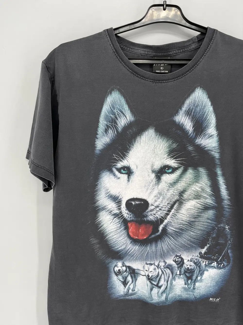 Band Tees Vintage 90s Wolf Face Boxy Fit Tee Toys Rock Size US L / EU 52-54 / 3 - 4 Thumbnail