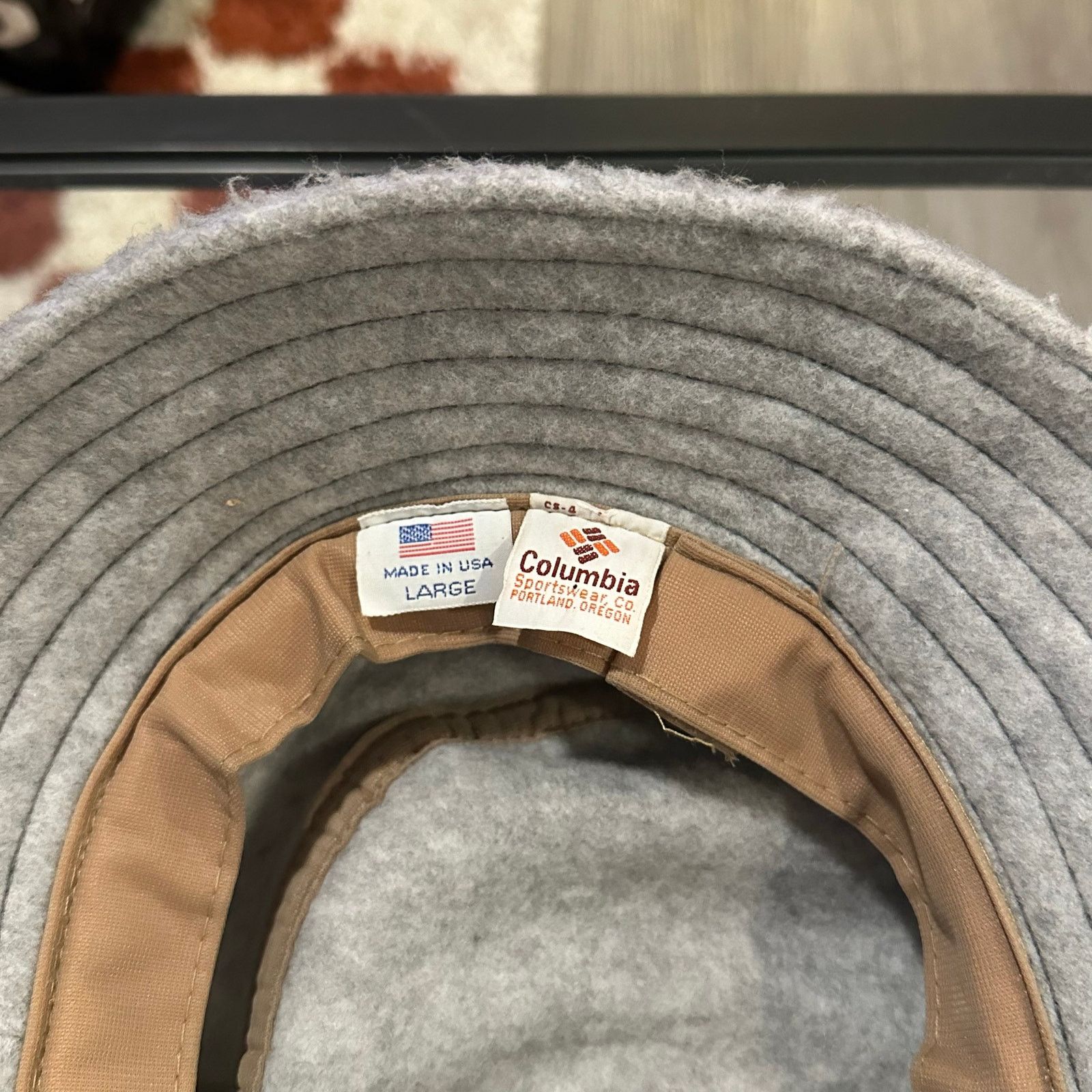 Columbia Vintage Fluffy Grey Bucket Hat Columbia Made in USA Size ONE SIZE - 5 Thumbnail