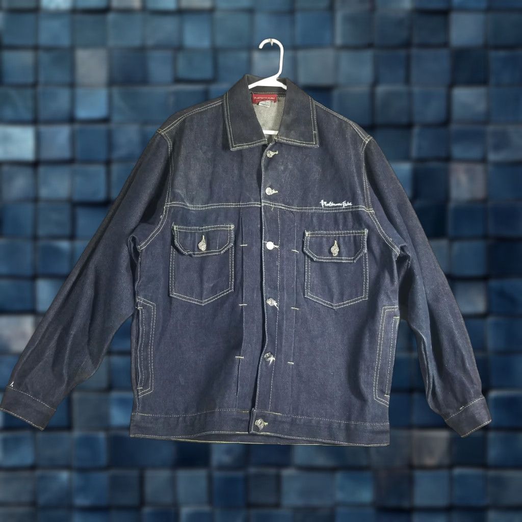 Fubu VINTAGE Platinum FUBU Jacket Mens L Blue Denim Fat Albert Hip Hop USA Y2K Size US L / EU 52-54 / 3 - 1 Thumbnail