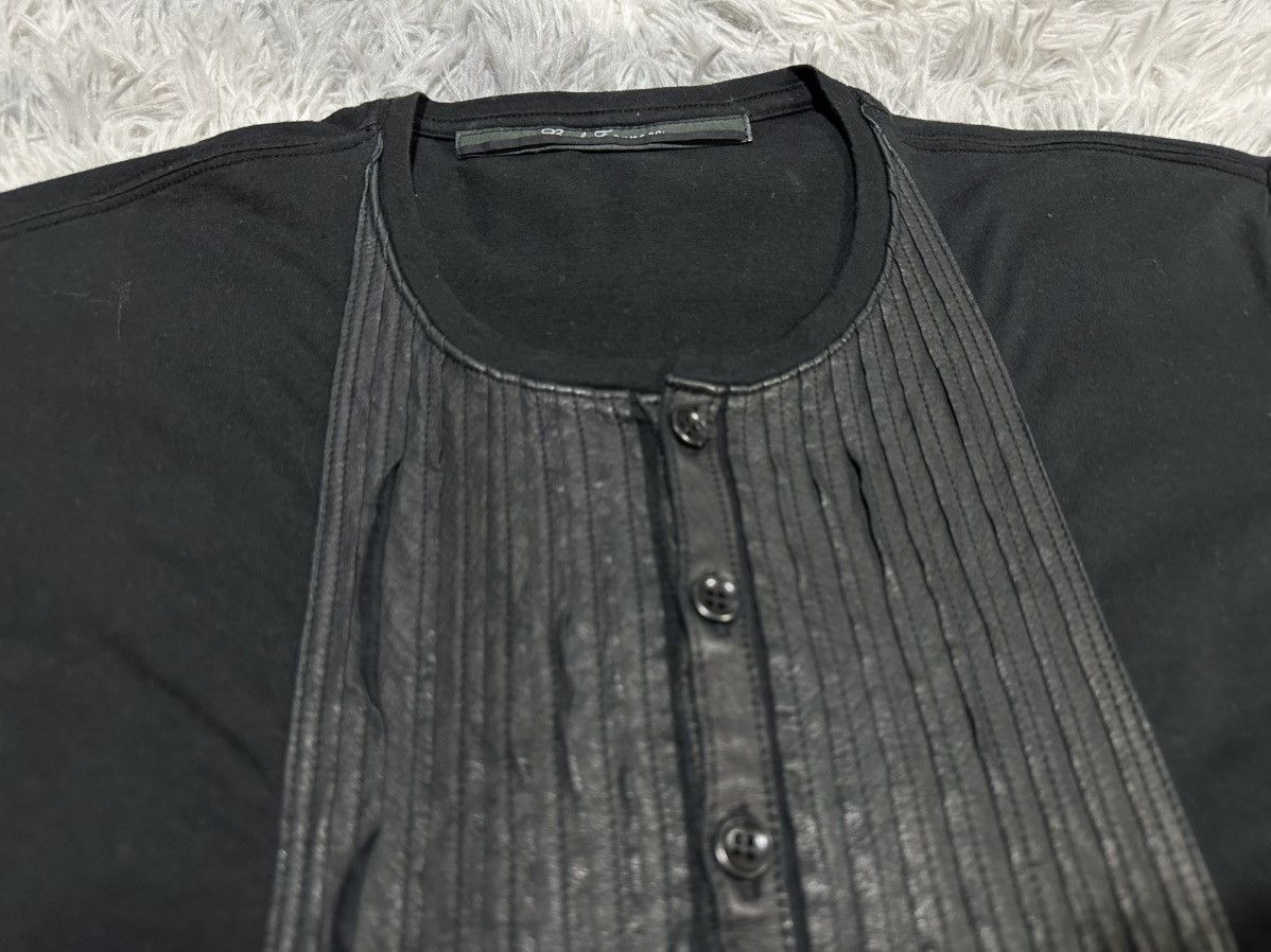 KMRii 🔥Y2K Archived Bark Tannage Pig Suede Hybrid Henley Shirt Size US M / EU 48-50 / 2 - 3 Thumbnail