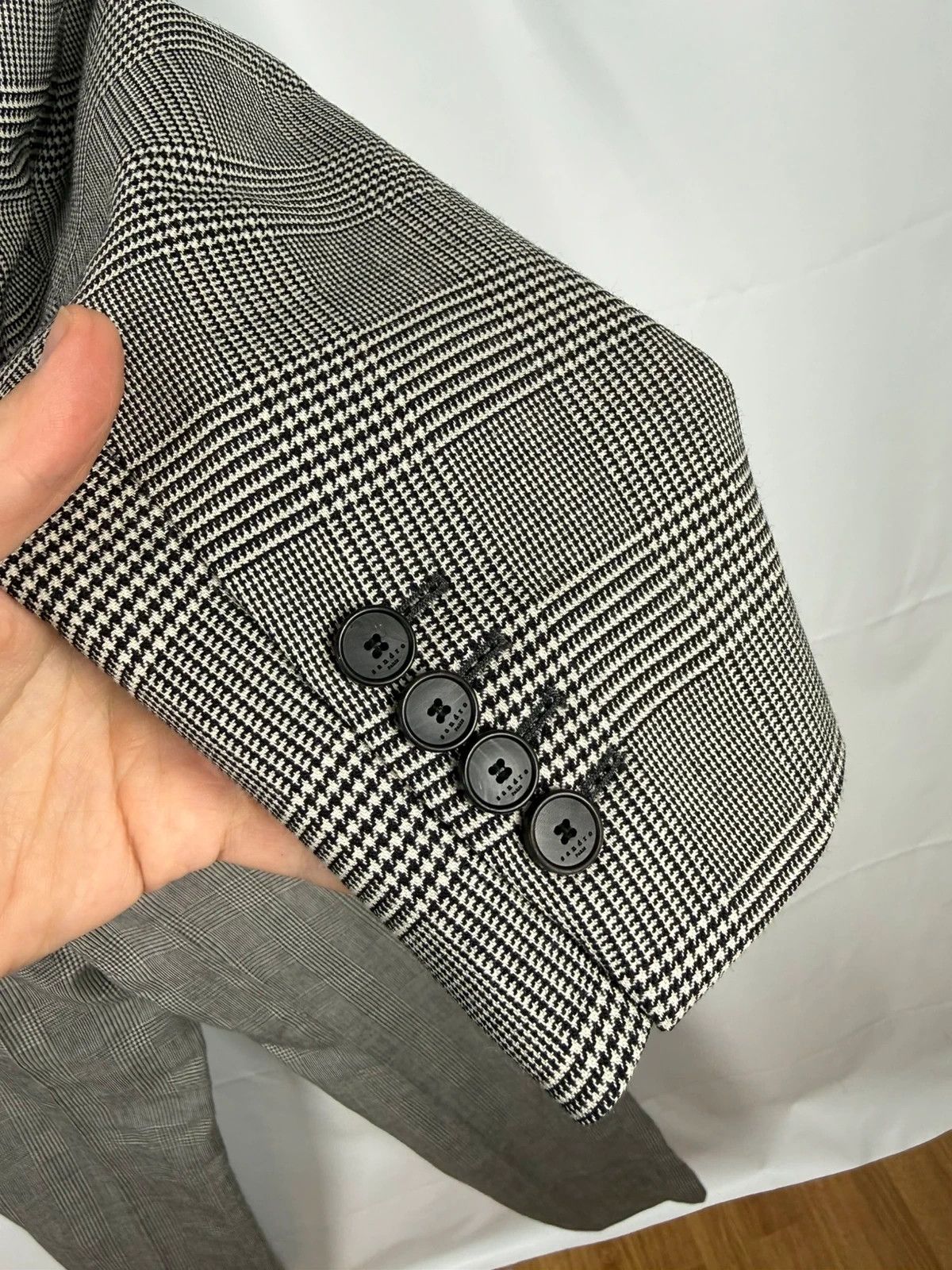 Sandro Sandro Prince Of Wales Checked Wool Suit Size 42R - 7 Thumbnail
