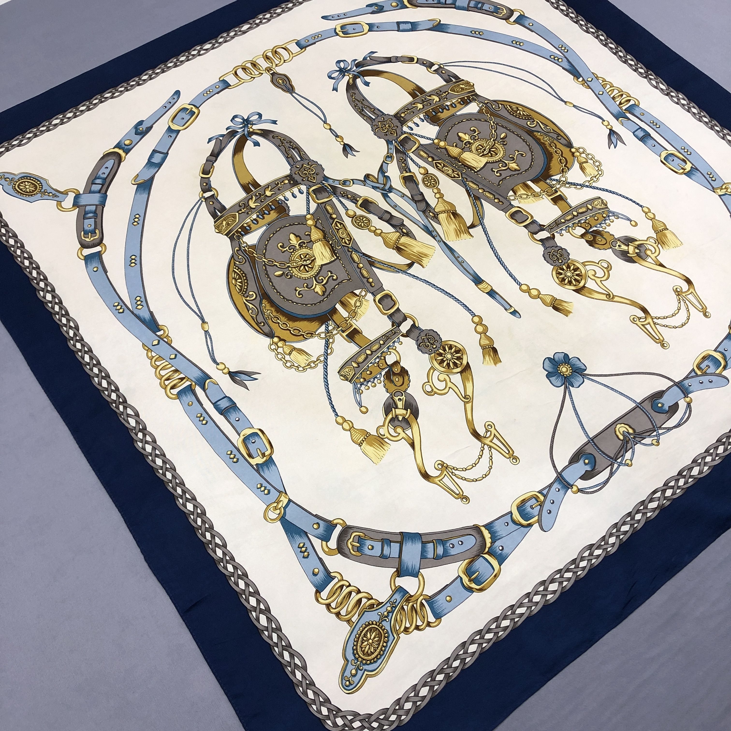 Japanese Brand Vintage SILK Scarf Twill Stole Wraps Scarves - GF60009 Size ONE SIZE - 3 Thumbnail