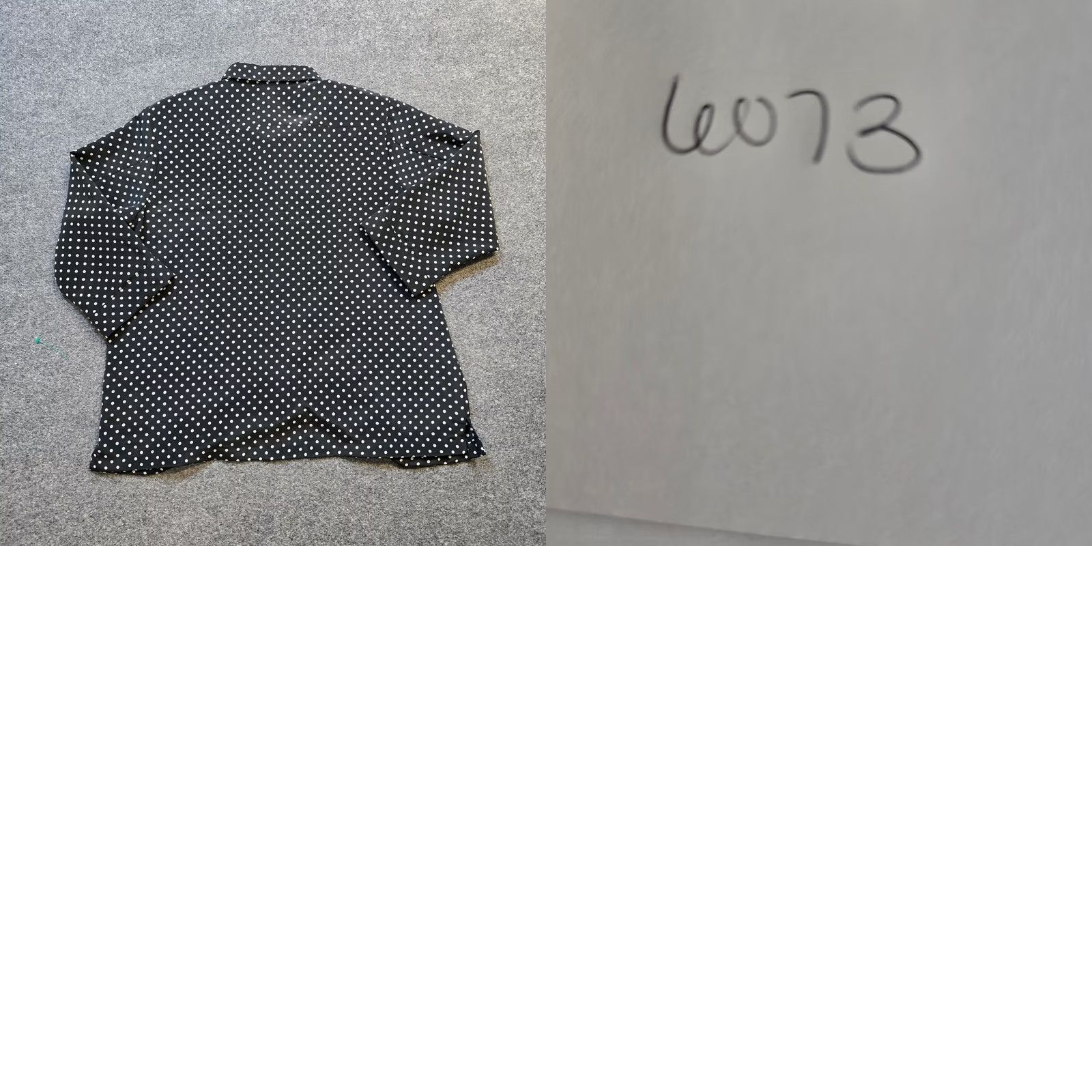 Vintage Susan Graver Top Womens 1X Black White Polka Dot 3/4 Sleeve Blouse Size XL / US 12-14 / IT 48-50 - 8 Thumbnail