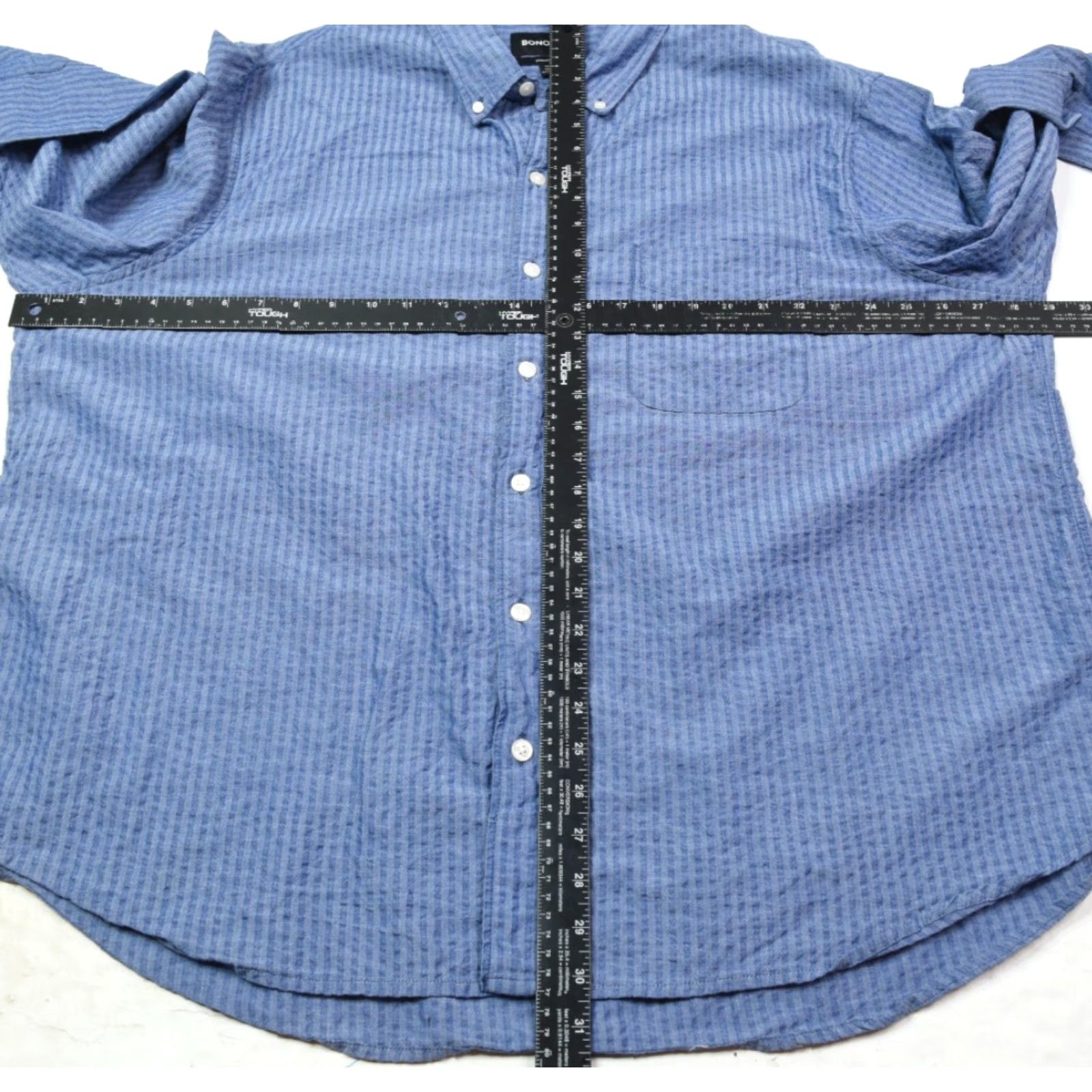 Bonobos Bonobos Shirt Mens 3XL Blue Striped Long Sleeve Button-Down Standard Shirt Size US XXL / EU 58 / 5 - 6 Thumbnail