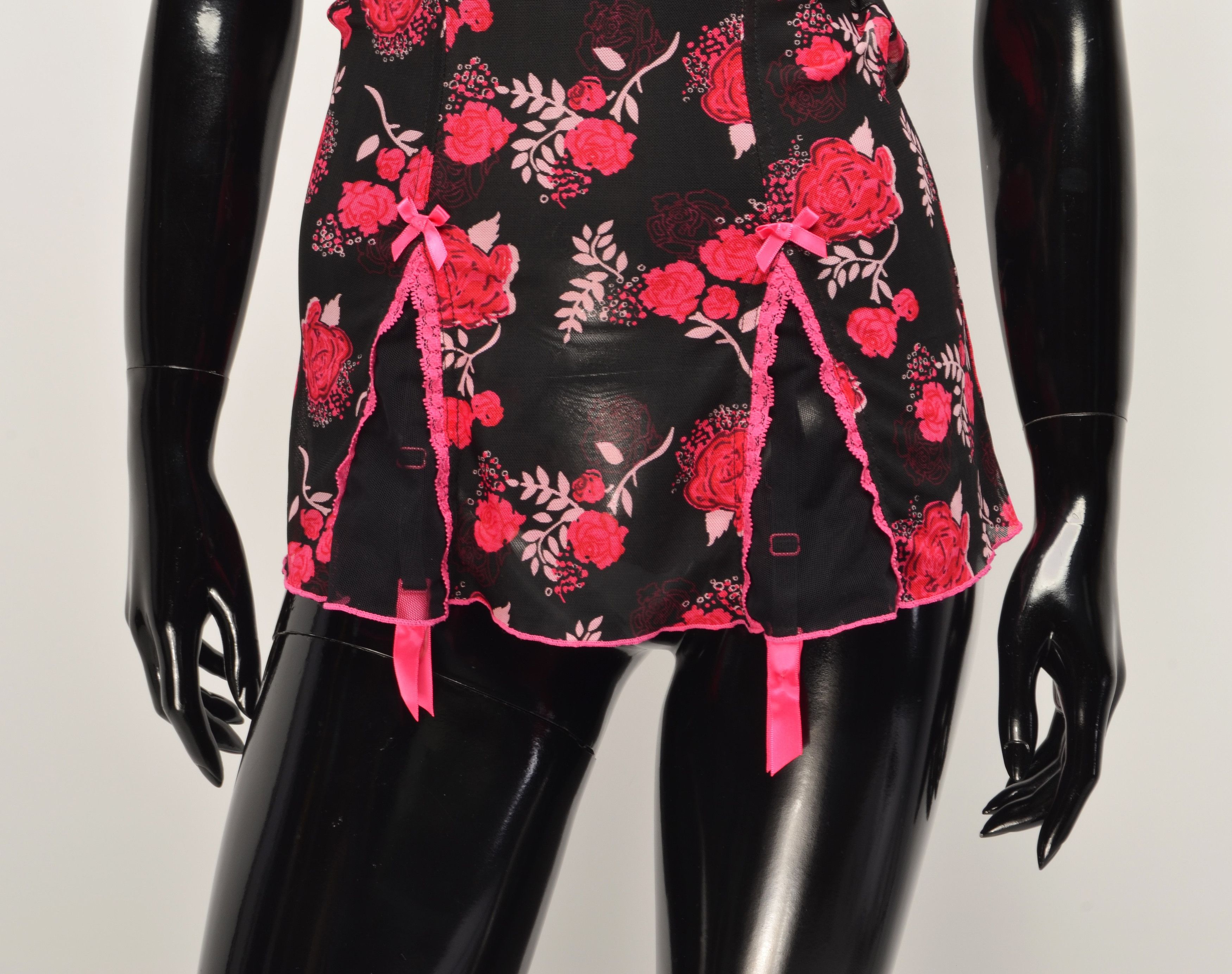 Vintage Avant Premier Y2K Mesh Sexy Basque Floral Suspender Size S / US 4 / IT 40 - 3 Thumbnail