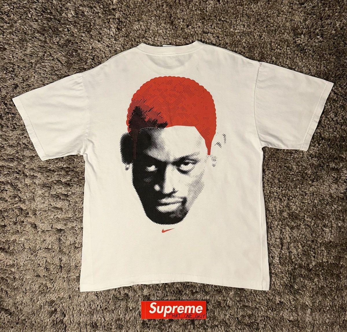 Nike Vintage Red Nike Dennis Rodman Tee Size L Rare | Grailed